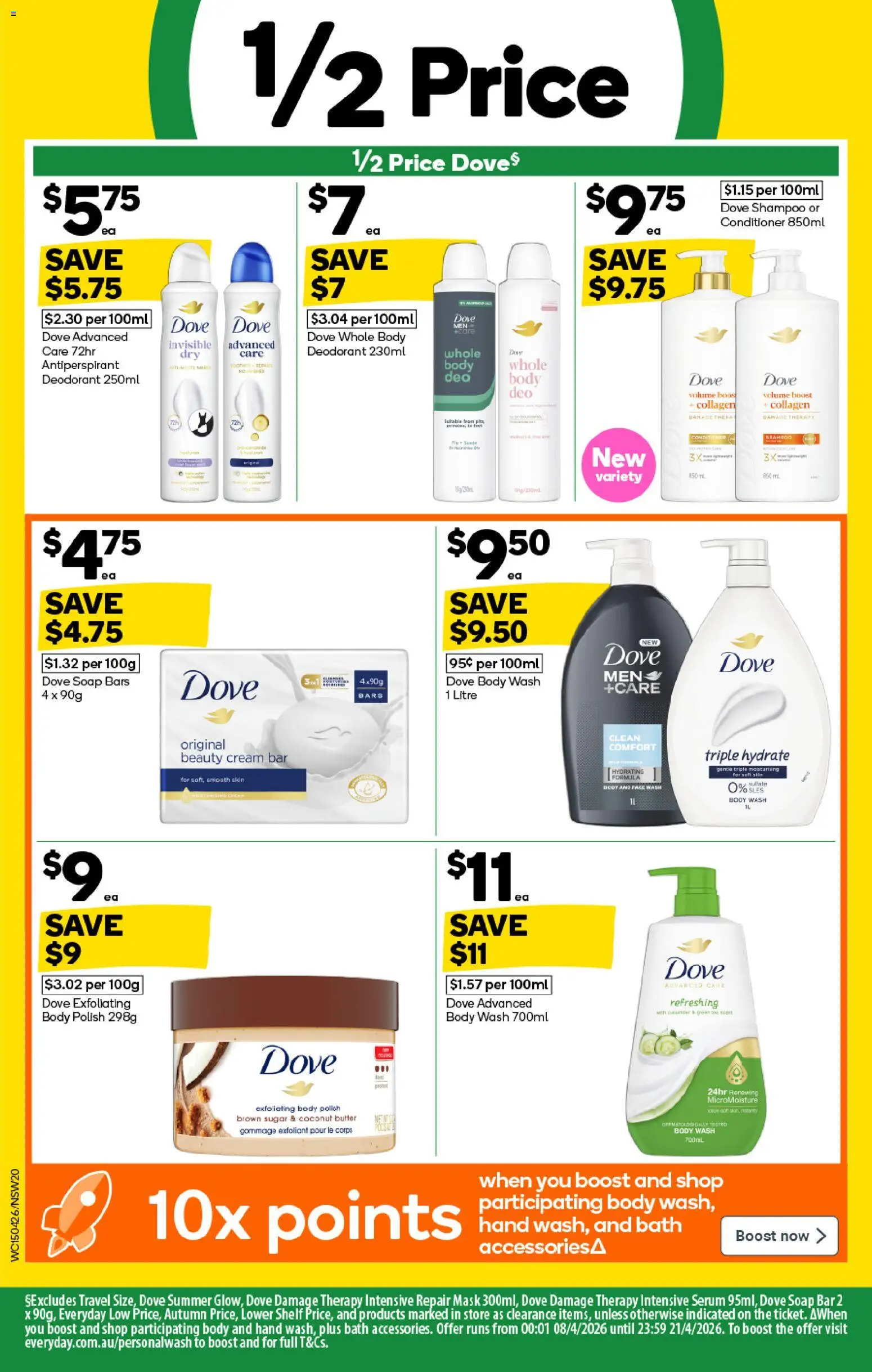 Woolworths catalogue - valid from 15.04.2026 | Page: 20 | Products: Bath, Deodorant, Polish, Face wash