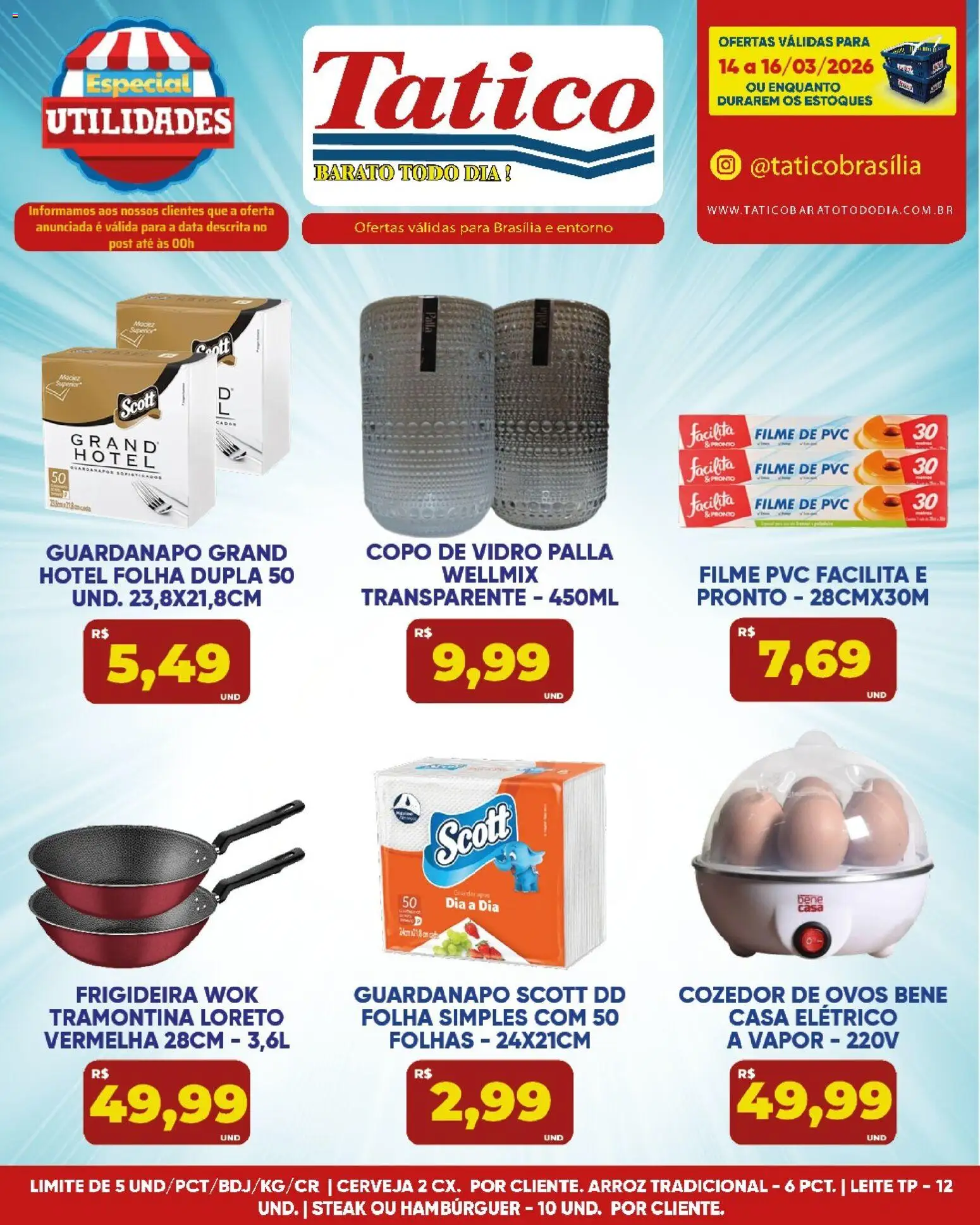 Tatico Folheto - válido de 14.03.2026 | Página: 29 | Produtos: Leite, Arroz, Hambúrguer, Guardanapo