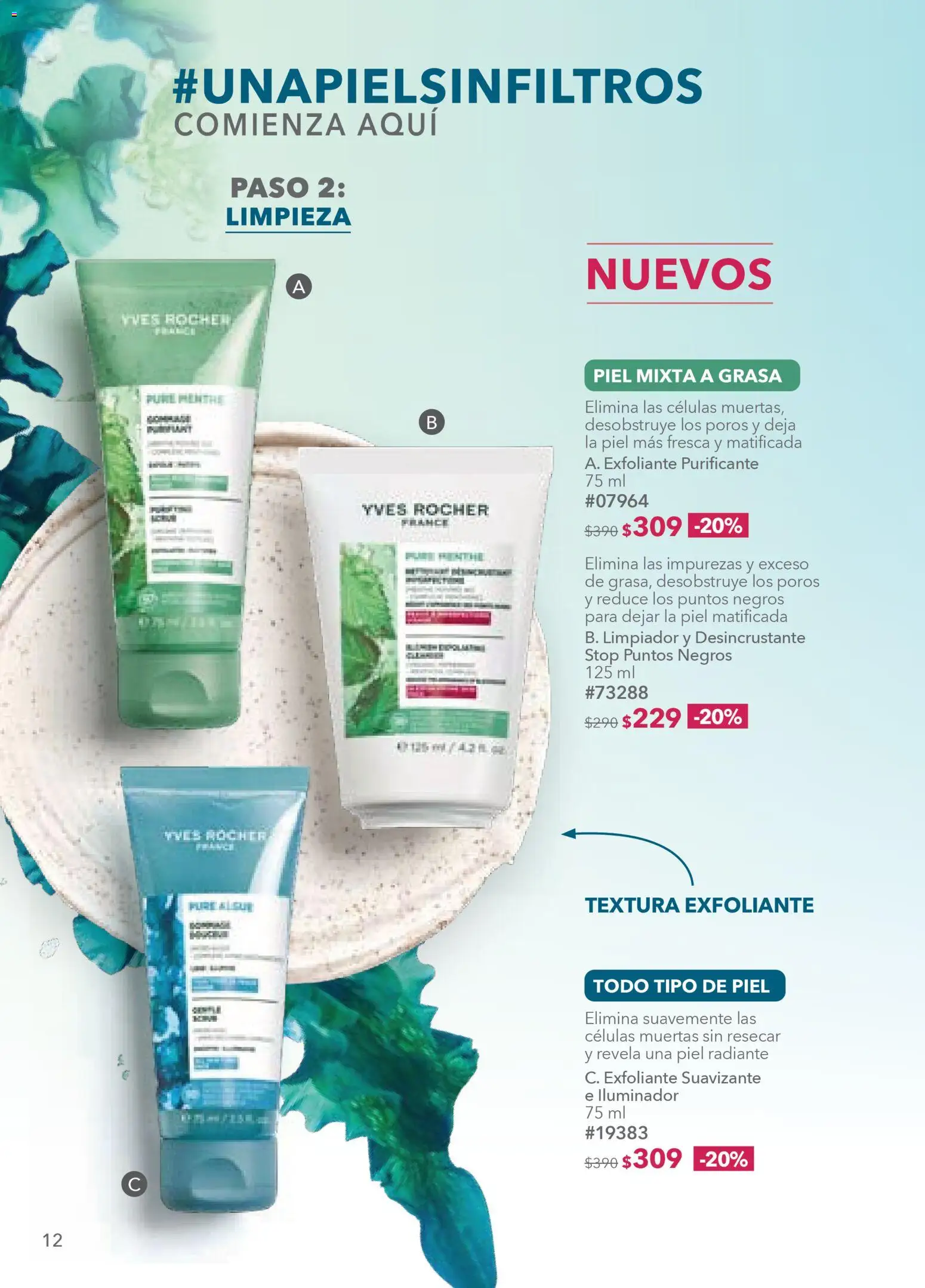 Nuevas ofertas de Yves Rocher válidas en toda la República Mexicana desde el 03.03.2026. ¡Encuentra las mejores ofertas en Yves Rocher campaña 4 2026! | Página: 12 | Productos: Iluminador, Suavizante, Limpiador, Radiante