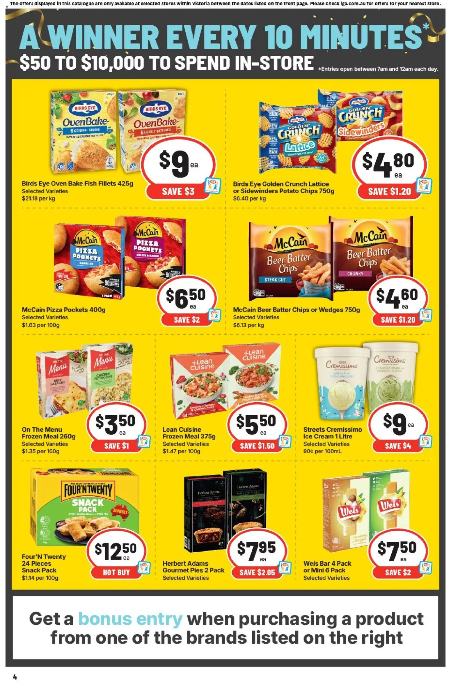 IGA catalogue - valid from 29.04.2026 | Page: 4 | Products: Bacon, Beer, Steak, Oven
