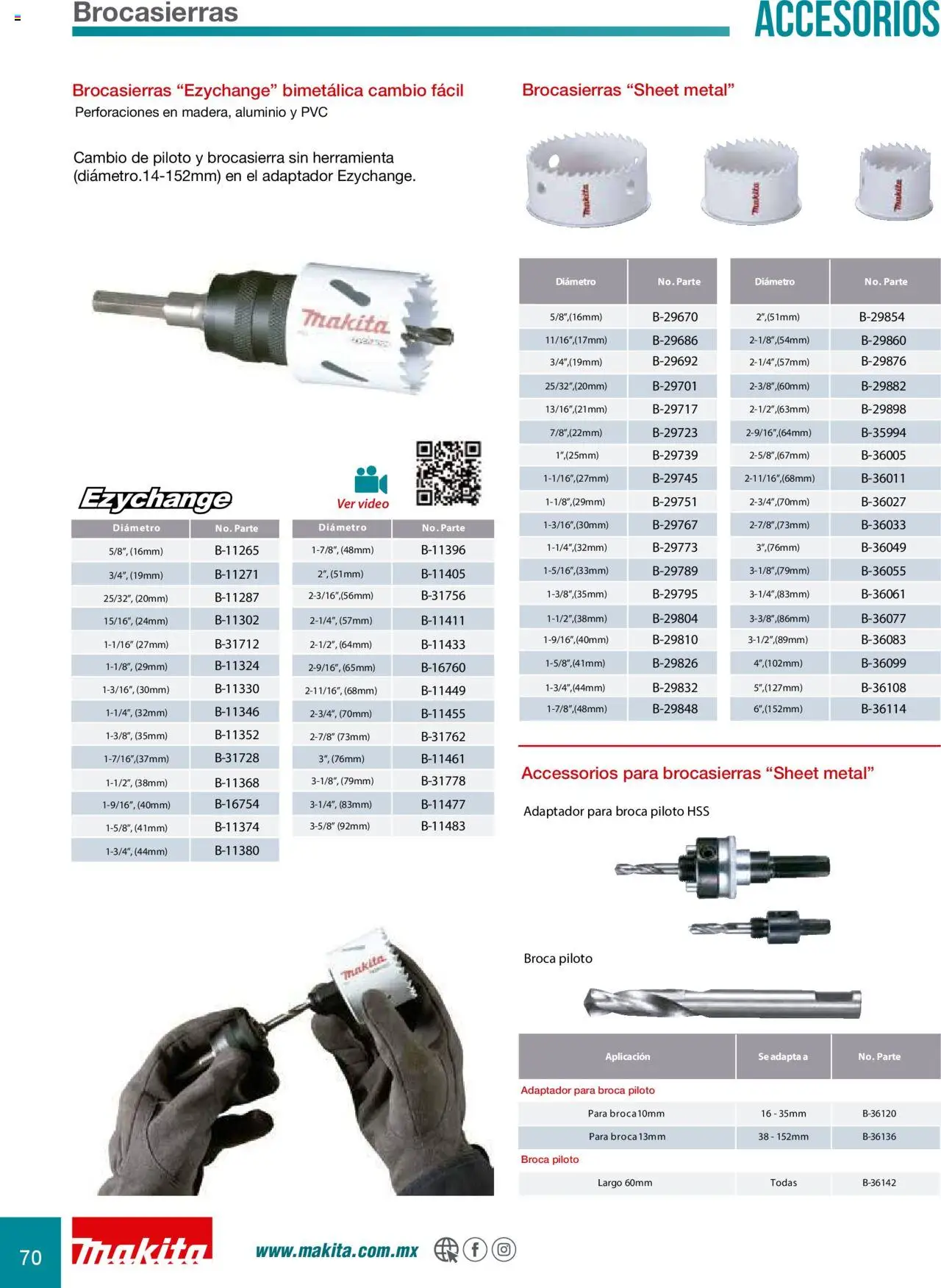 Nuevas ofertas de Makita válidas en toda la República Mexicana desde el 08.07.2024. ¡Encuentra las mejores ofertas en Makita catálogo Accesorios! | Página: 70 | Productos: Adaptador, Video