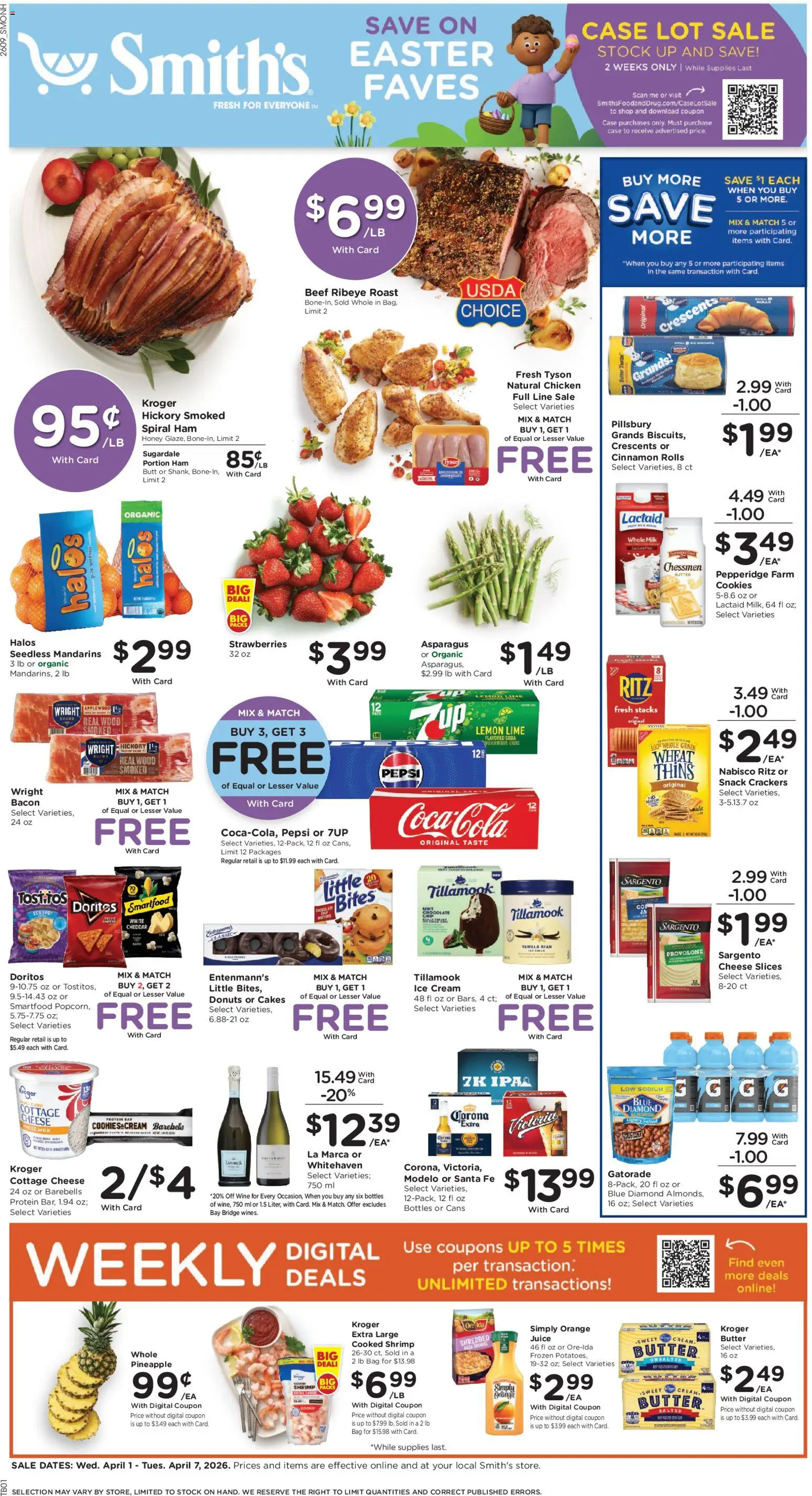 Smith's Weekly Ad - NM - valid from 01.04.2026 | Page: 1 | Products: Cream, Cookies, Lemon, Case