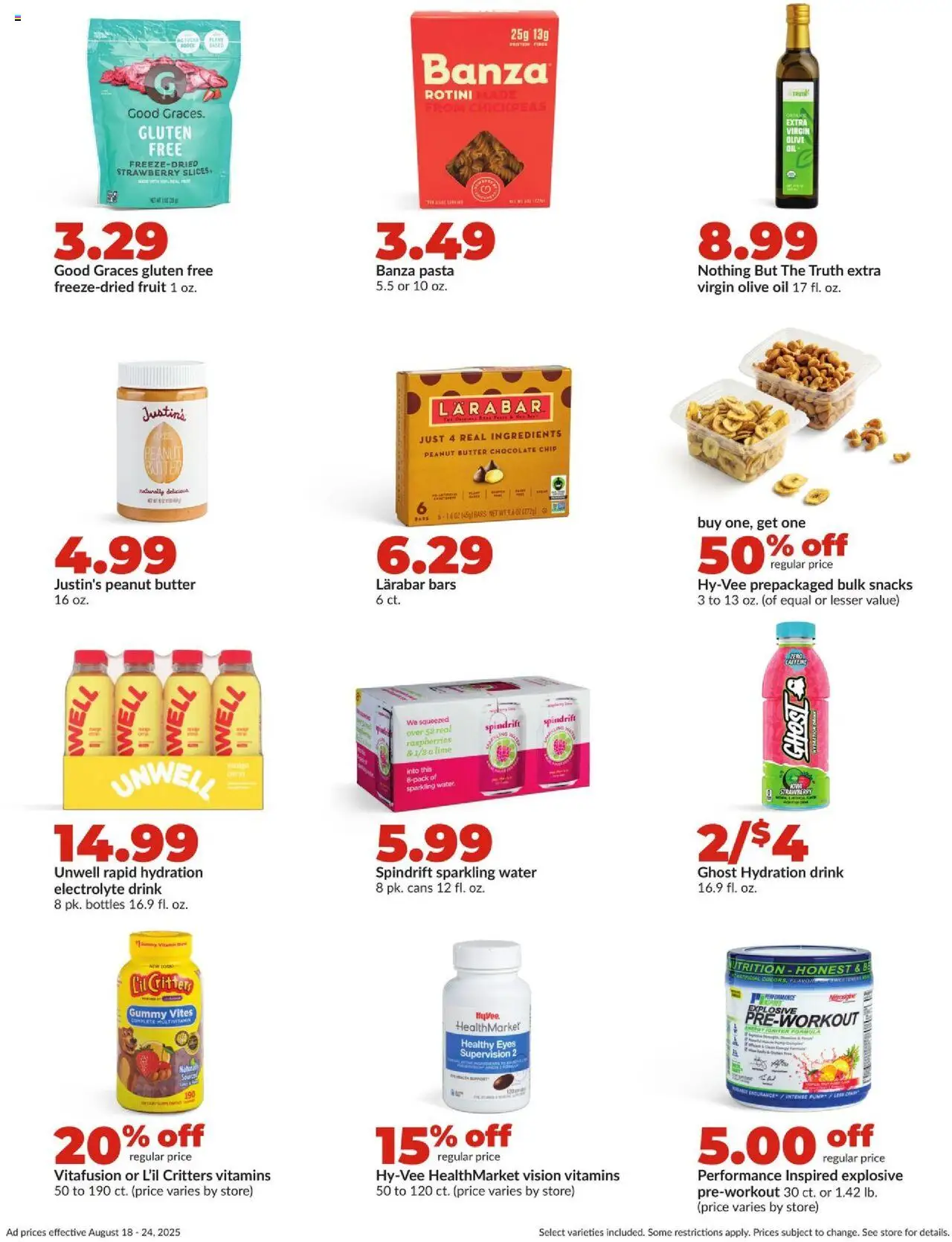 HyVee Weekly Ad - valid from 18.08.2025 | Page: 32 | Products: Multivitamin, Chickpeas, Butter, Water