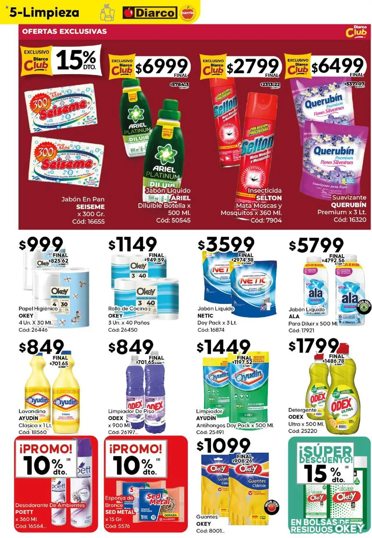 Diarco - Ofertas Diarco Barrio │ válido desde el 15.09.2025 | Página: 5 | Productos: Jabón, Esponja, Guantes, Limpiador