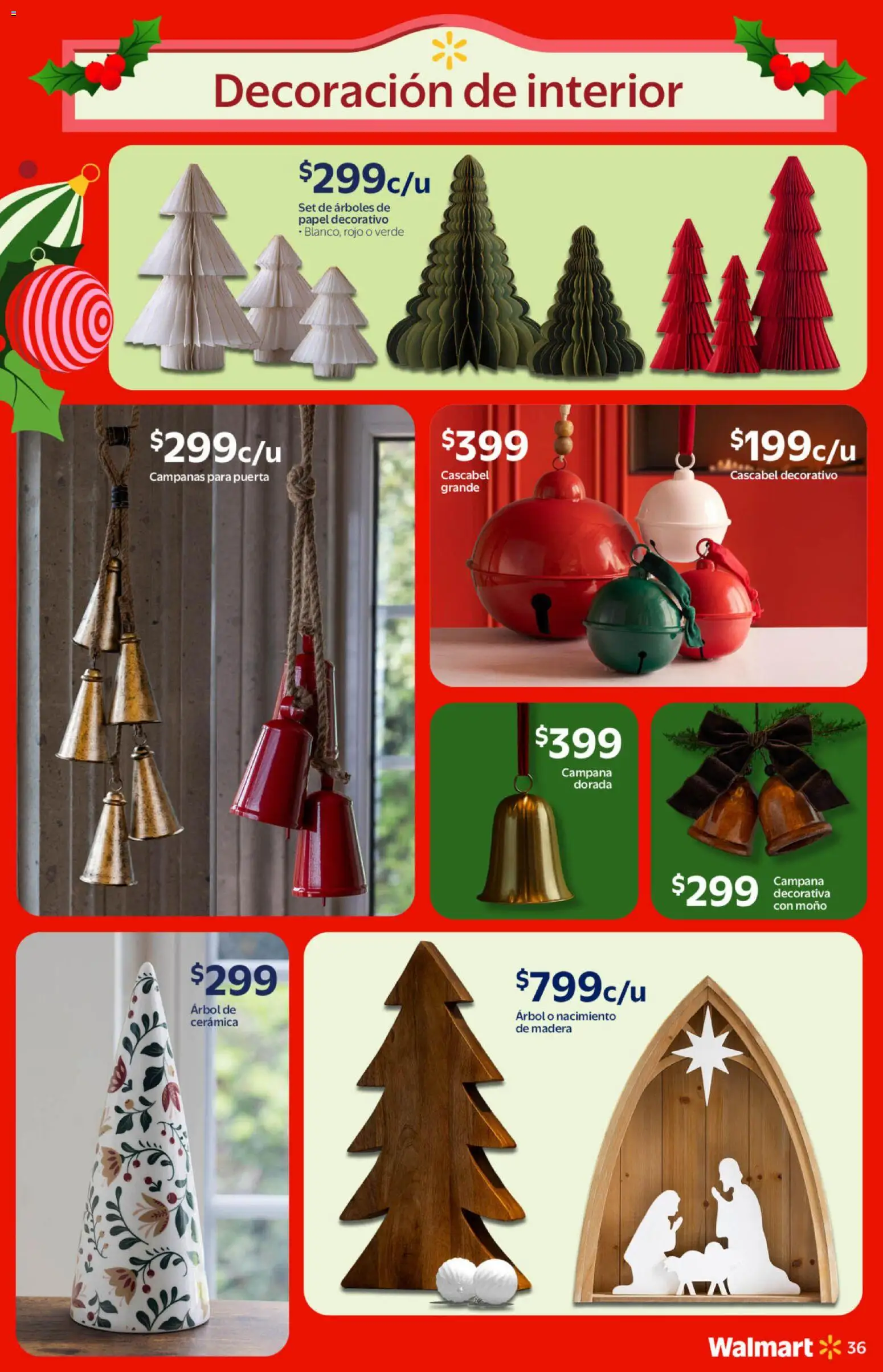 Nuevas ofertas de Walmart válidas en toda la República Mexicana desde el 21.10.2025. ¡Encuentra las mejores ofertas en Walmart catálogo Navidad! | Página: 36 | Productos: Moño, Campana