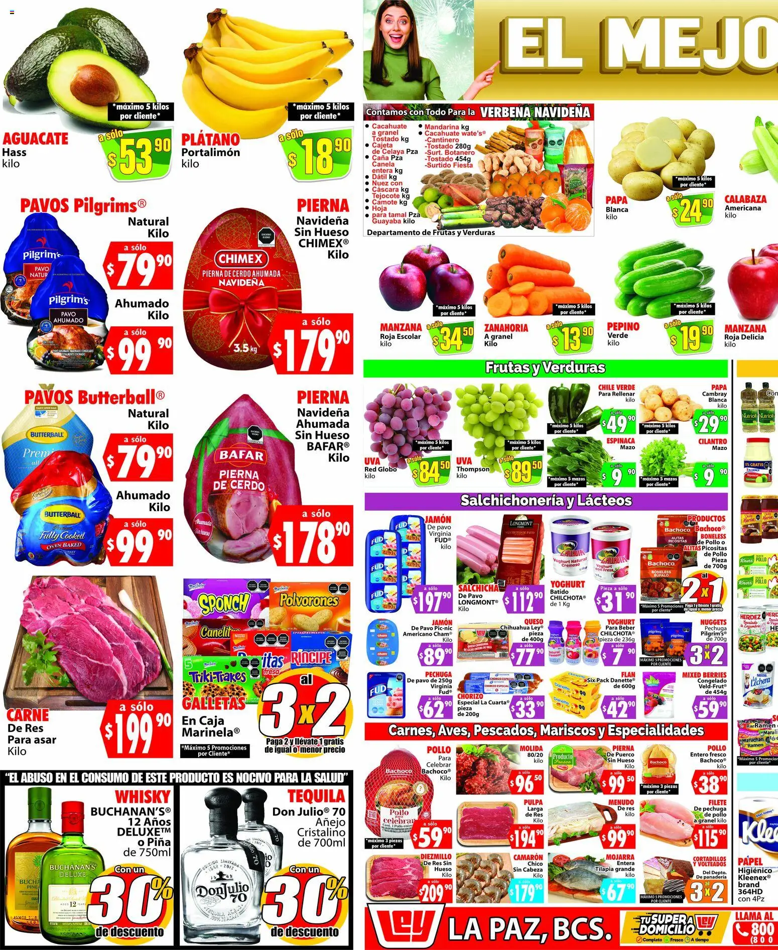 Nuevas ofertas de Casa Ley válidas en toda la República Mexicana desde el 27.12.2025. ¡Encuentra las mejores ofertas en Casa Ley folleto El Mejor Precio La Paz! | Página: 1 | Productos: Pollo, Tequila, Caja, Zanahoria