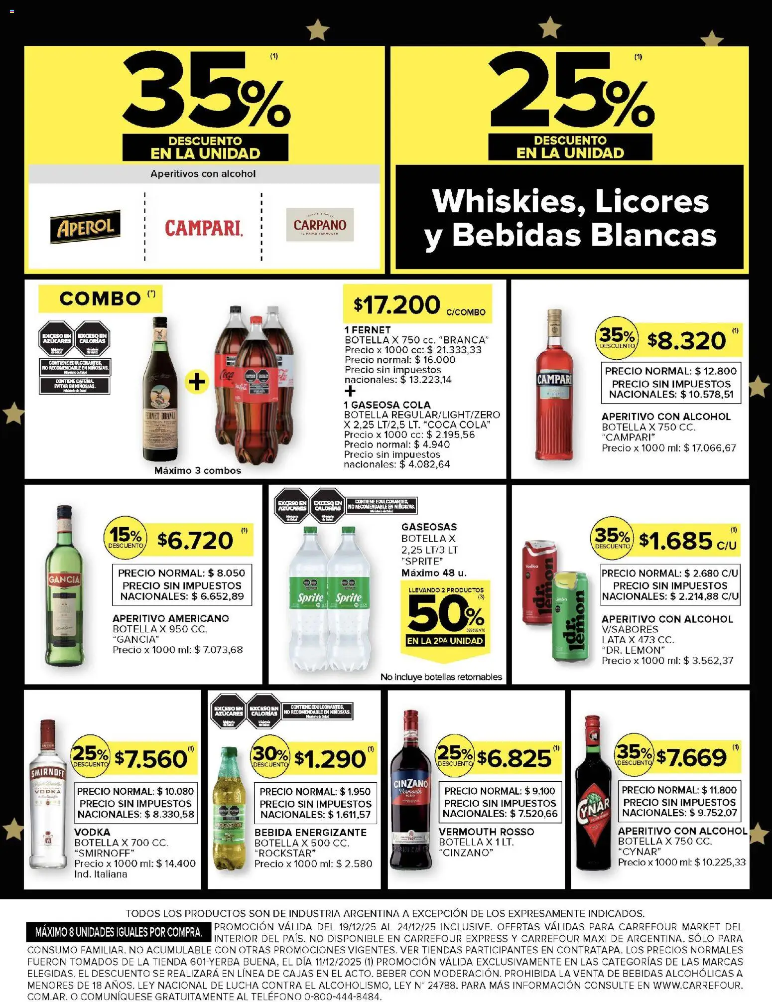 Carrefour ofertas │ válido desde el 19.12.2025 | Página: 48 | Productos: Vodka, Teléfono, Gaseosa, Limón
