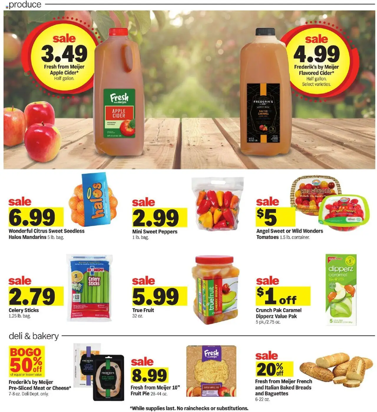 Meijer Weekly Ad - valid from 24.09.2025 | Page: 12 | Products: Bakery, Cider, Mandarins, Apple Pie