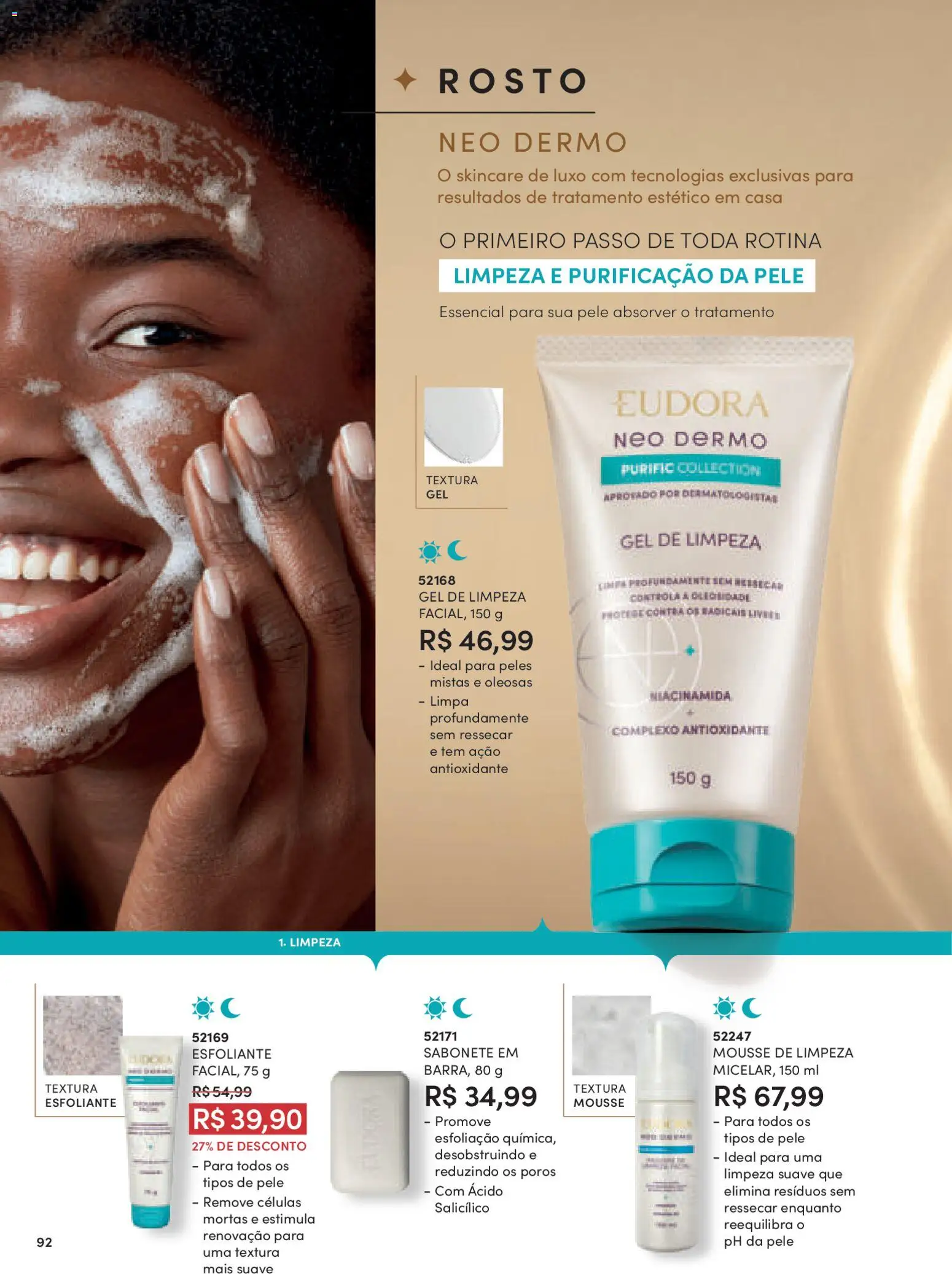Eudora Folheto - válido de 10.11.2025 | Página: 92 | Produtos: Mousse, Gel de limpeza, Sabonete
