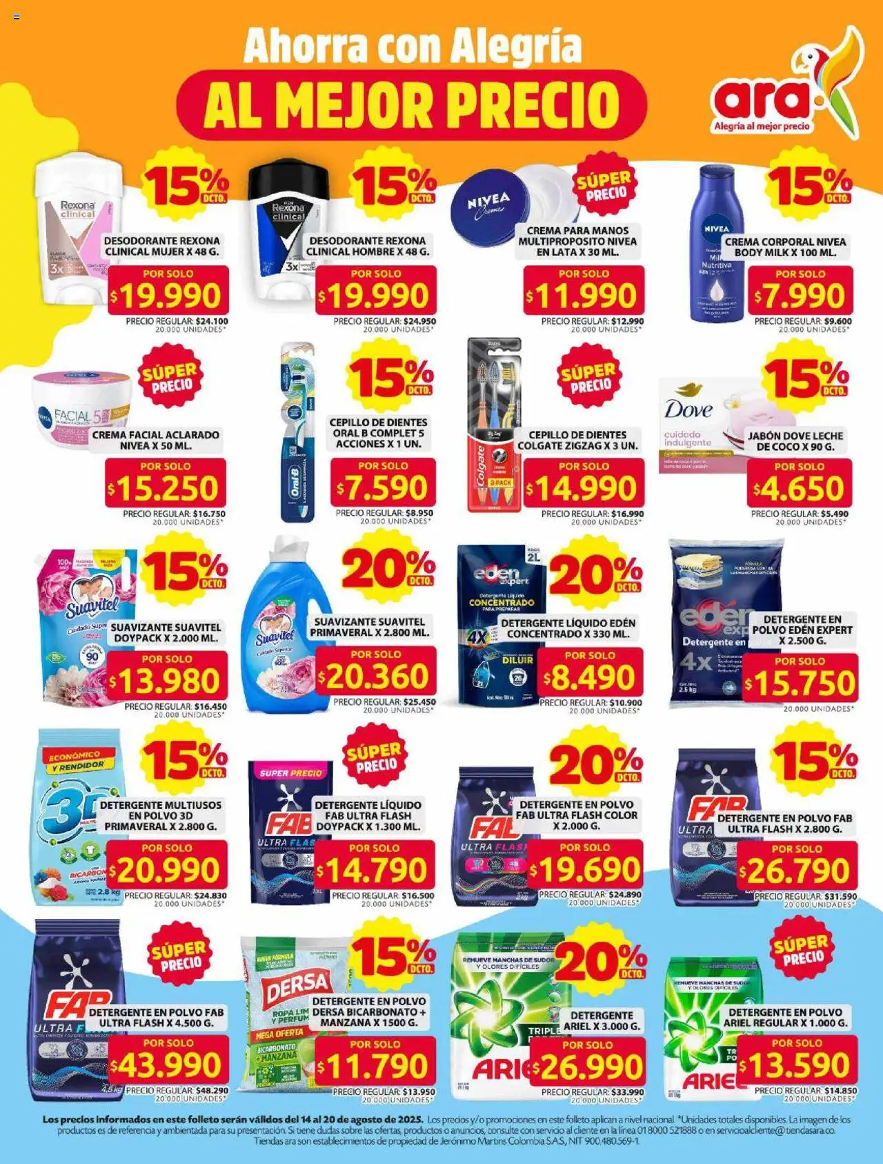 Ara revista - valida desde el 14.08.2025 | Página: 9 | Productos: Crema, Sobre, Suavizante, Desodorante