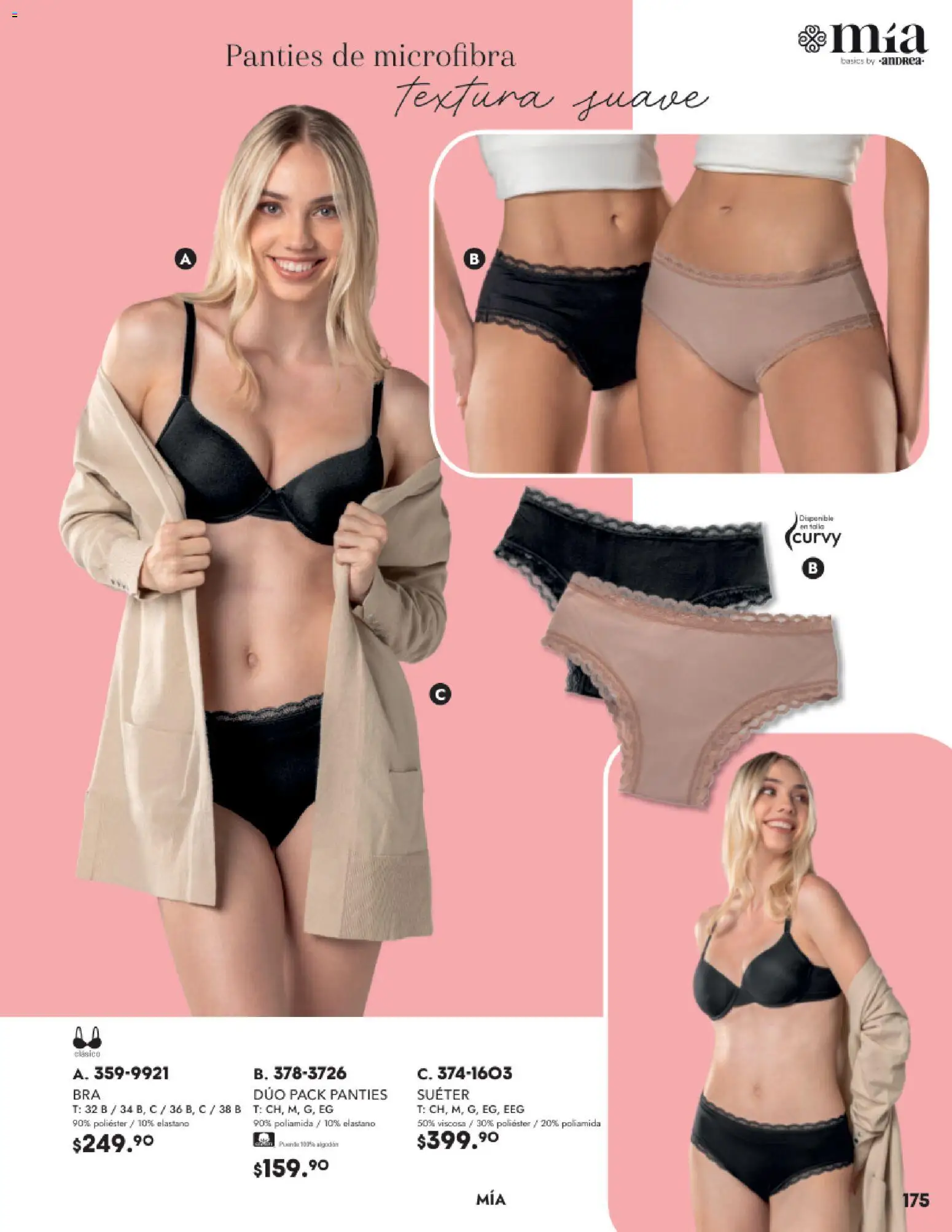 Nuevas ofertas de Andrea válidas en toda la República Mexicana desde el 26.11.2025. ¡Encuentra las mejores ofertas en Andrea catálogo Lancería, Vestir Interior otoño 2025! | Página: 11 | Productos: Suéter, Algodón
