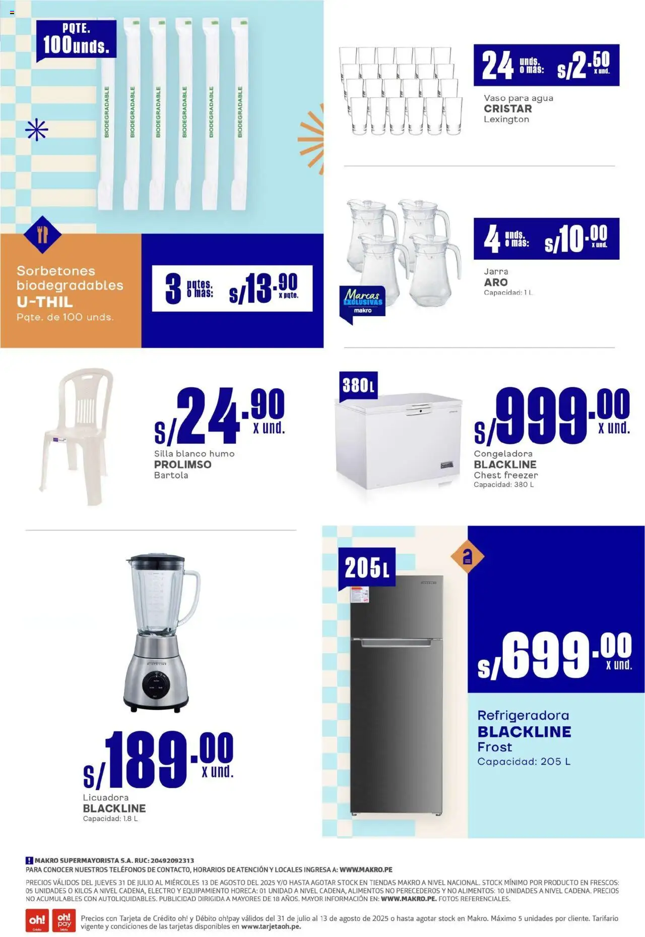 Catálogo Makro válido desde 31.07.2025 | Página: 13 | Productos: Silla, Licuadora