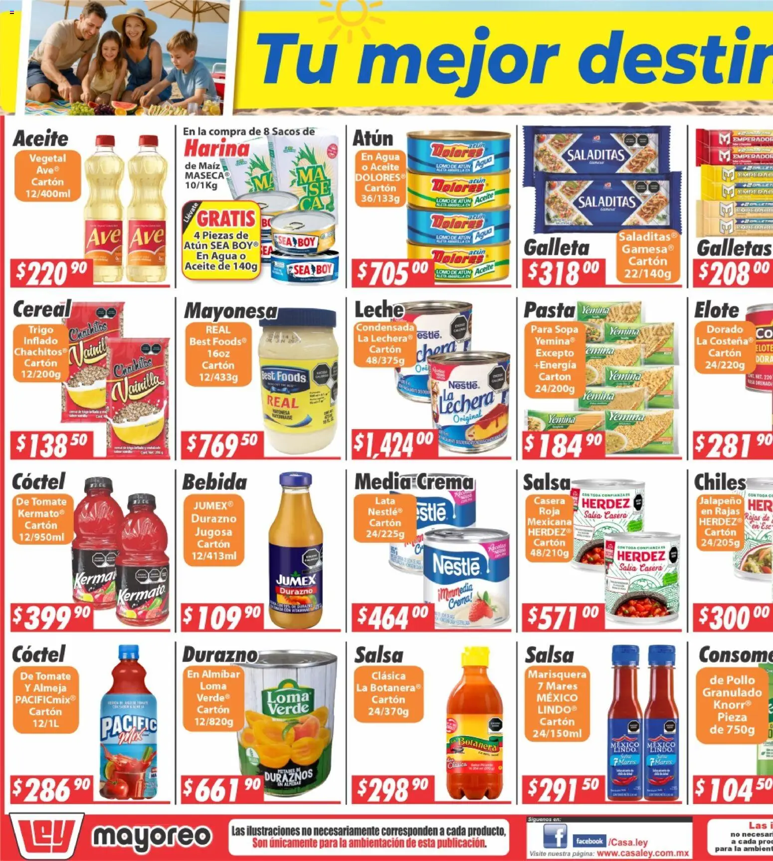 Nuevas ofertas de Casa Ley válidas en toda la República Mexicana desde el 06.04.2026. ¡Encuentra las mejores ofertas en Casa Ley folleto Frontera! | Página: 3 | Productos: Durazno, Mayonesa, Atún, Leche