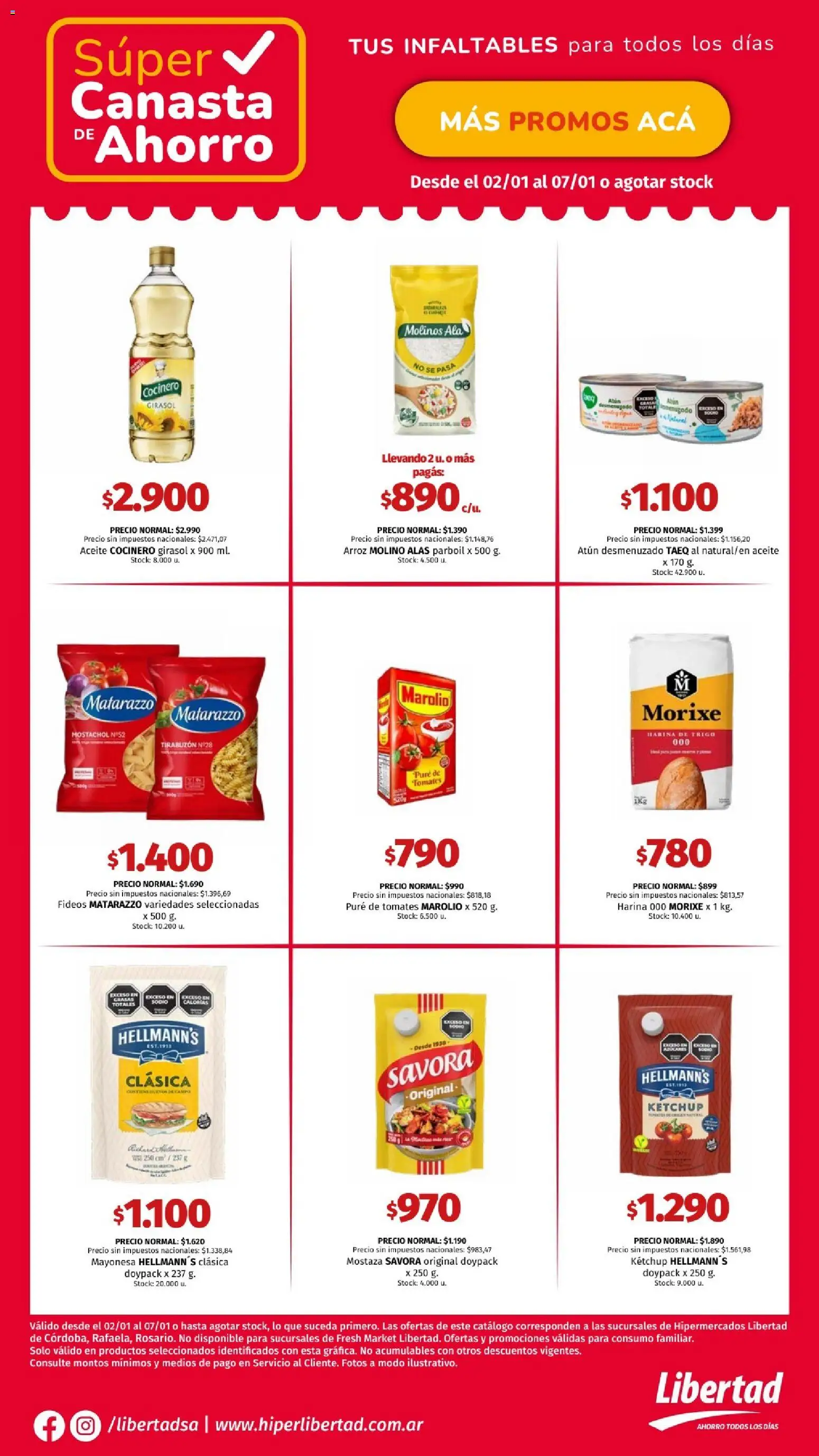 Hipermercado Libertad catálogo │ válido desde el 02.01.2026 | Página: 1 | Productos: Harina, Aceite, Ketchup, Arroz