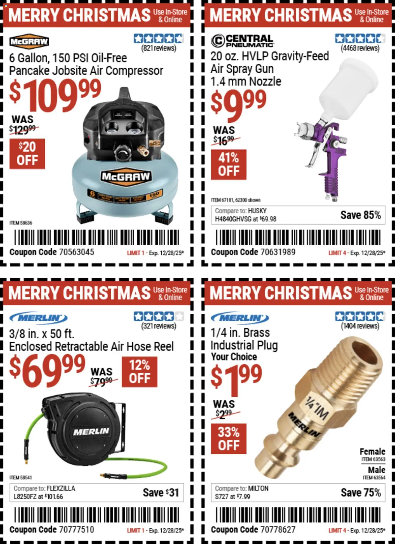 Harbor Freight Christmas Coupon Deals - valid from 15.12.2025 | Page: 16 | Products: Compressor, Pneumatic, Gun