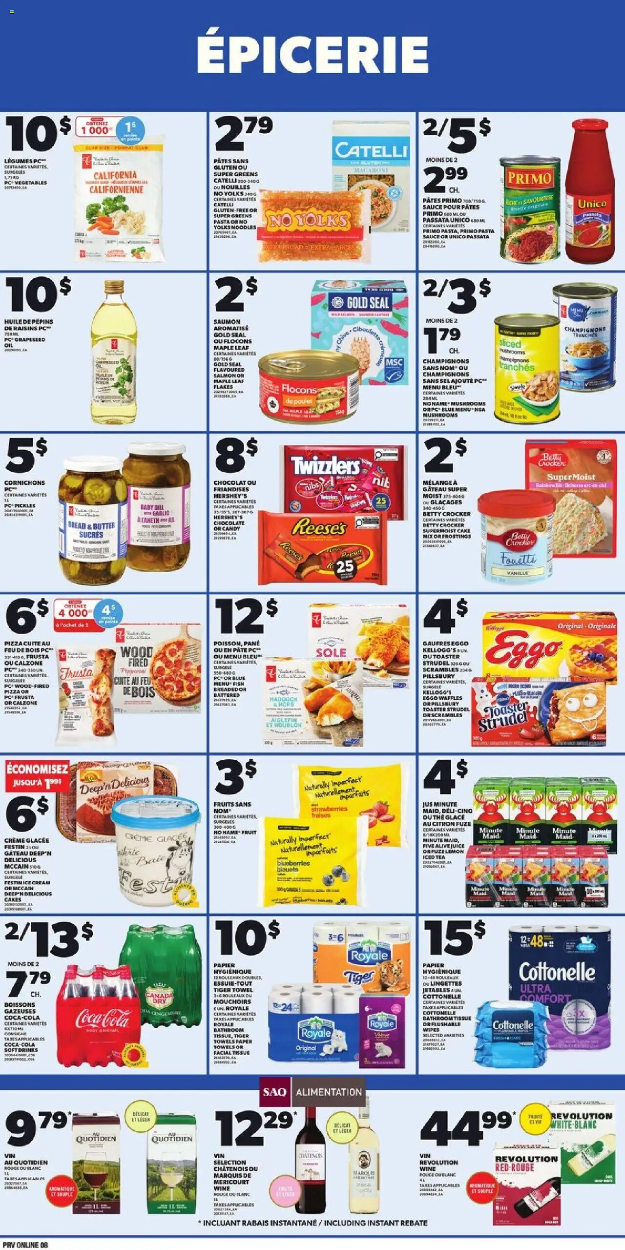 Provigo flyer valid from 14.08.2025 | Page: 9 | Products: Pasta, Pizza, Juice, Wine