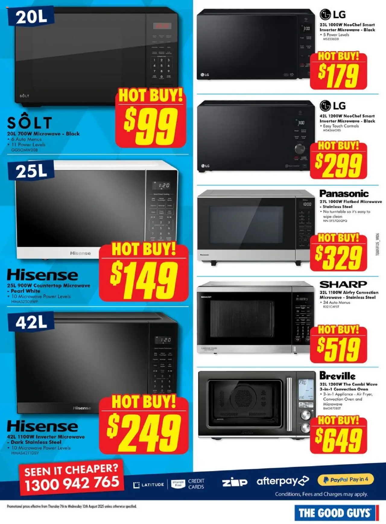 The Good Guys catalogue - valid from 06.08.2025 | Page: 7 | Products: Appliance, Oven, Microwave
