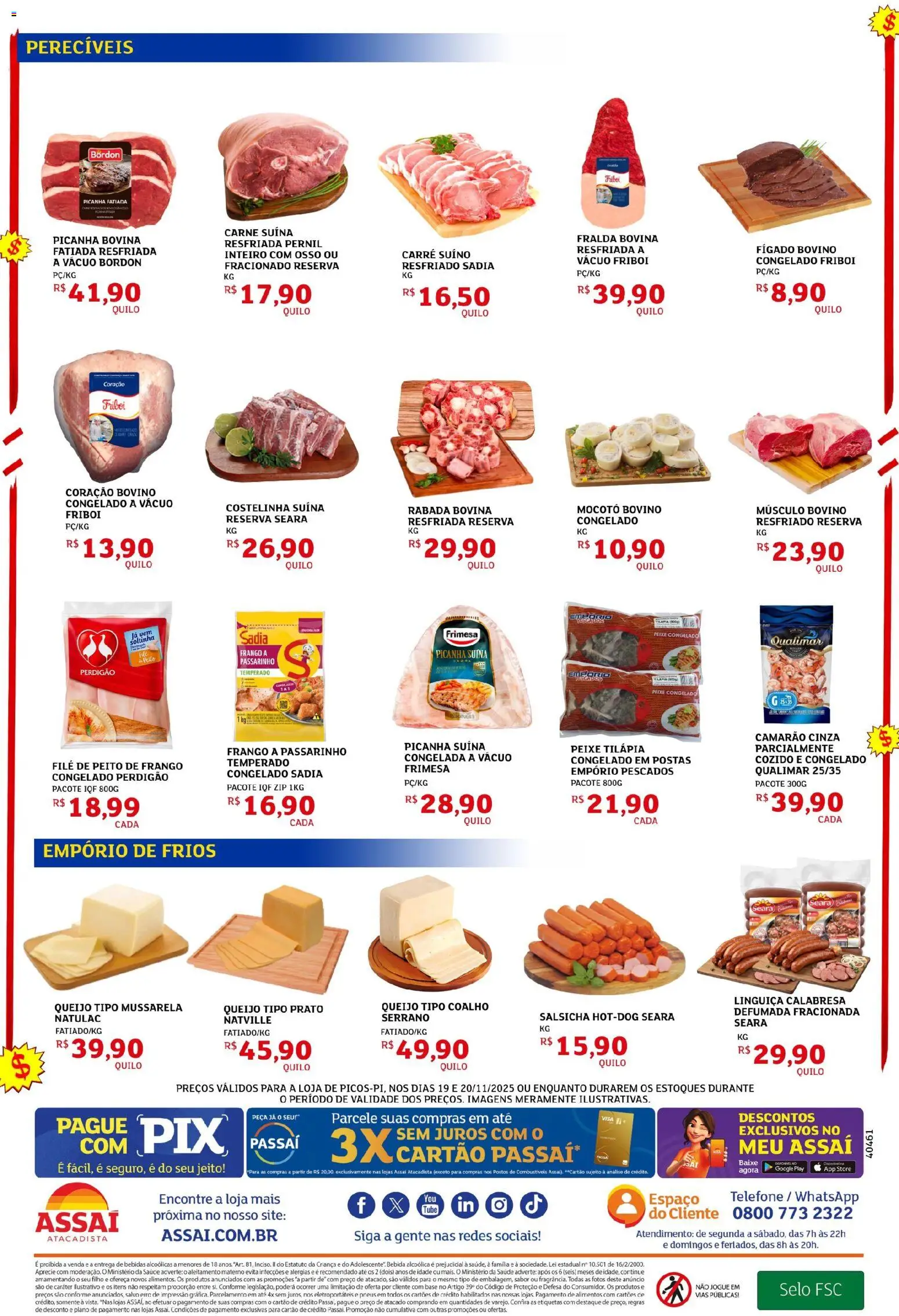 Assaí Atacadista Folheto - válido de 20.11.2025 | Página: 2 | Produtos: Pernil, Queijo, Carne, Mussarela