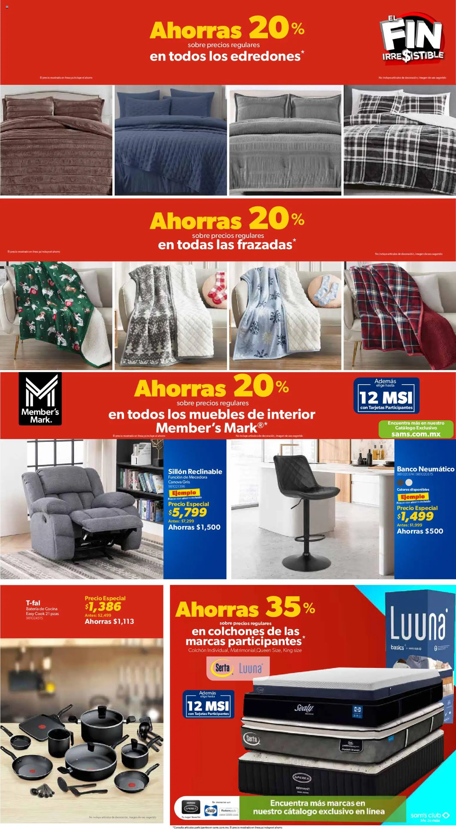 Nuevas ofertas de Sam's Club válidas en toda la República Mexicana desde el 04.11.2025. ¡Encuentra las mejores ofertas en Sam's Club Buen Fin! | Página: 9 | Productos: Cocina, Té, Batería, Sobre