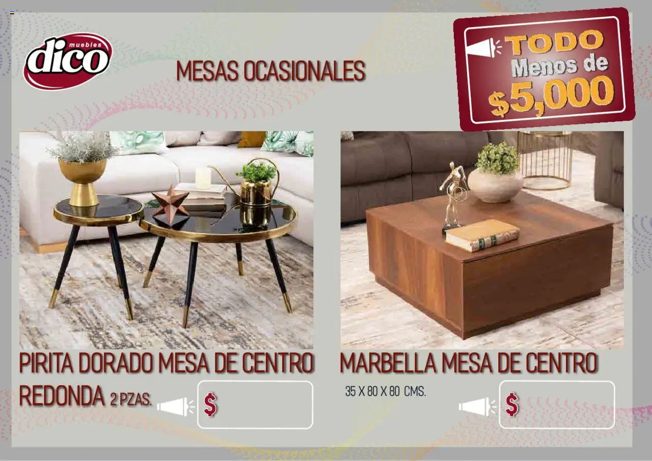 Nuevas ofertas de Muebles Dico válidas en toda la República Mexicana desde el 12.02.2025. ¡Encuentra las mejores ofertas en Muebles Dico catálogo Todo Menos! | Página: 48 | Productos: Mesa de centro, Mesa