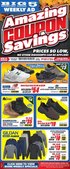 Preview of Big 5 Sporting Goods weekly ads valid from 17.10.2025
