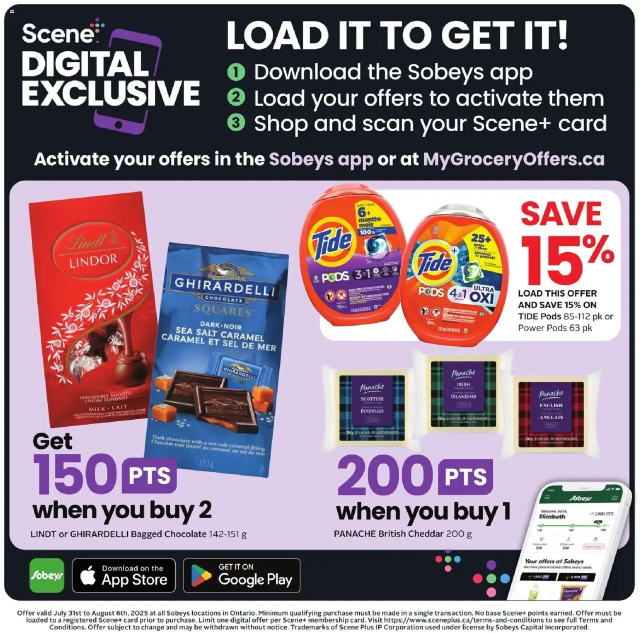 Sobeys flyer valid from 31.07.2025 | Page: 13 | Products: Milk, Chocolate