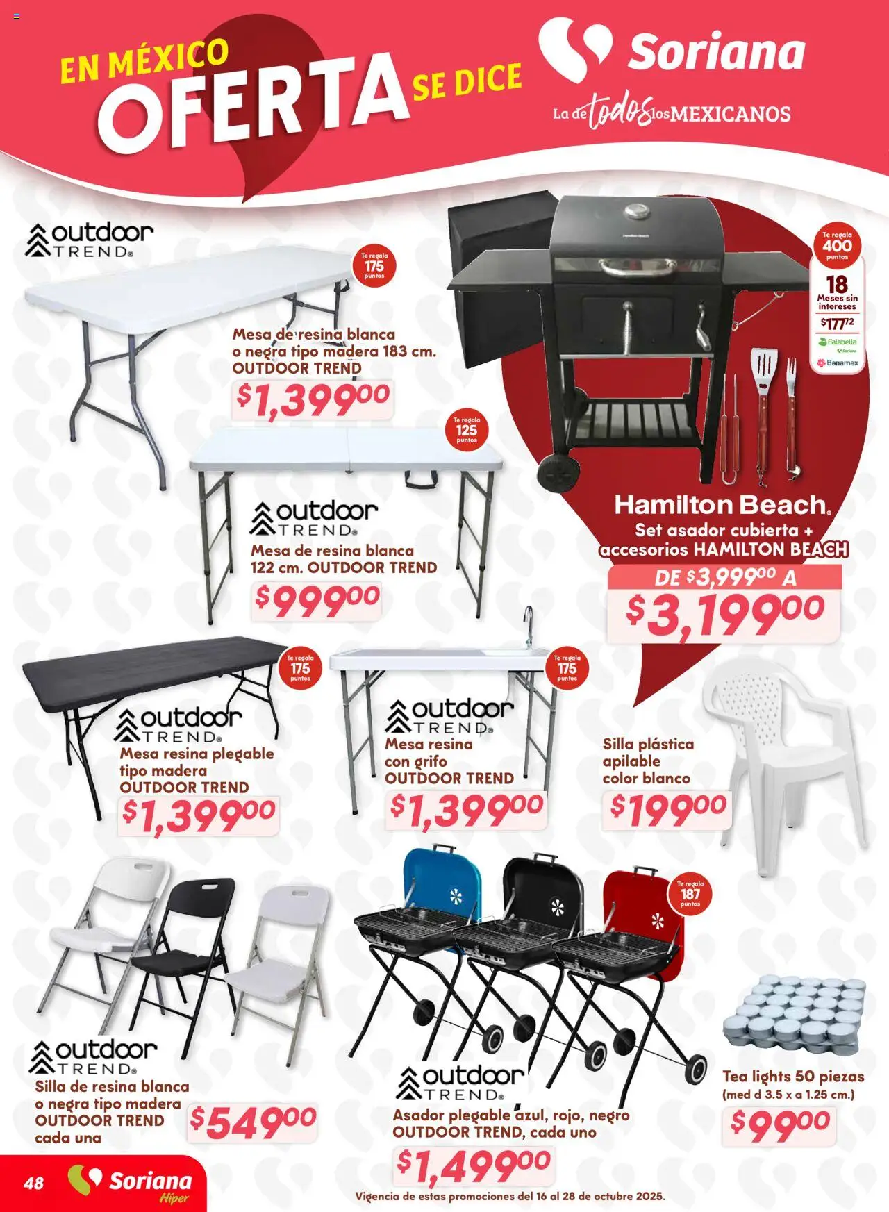 Nuevas ofertas de Soriana válidas en toda la República Mexicana desde el 16.10.2025. ¡Encuentra las mejores ofertas en Soriana - Preciazazaso Híper: Ags, Col, Gto, Jal, Mich! | Página: 48 | Productos: Grifo, Silla, Mesa, Té