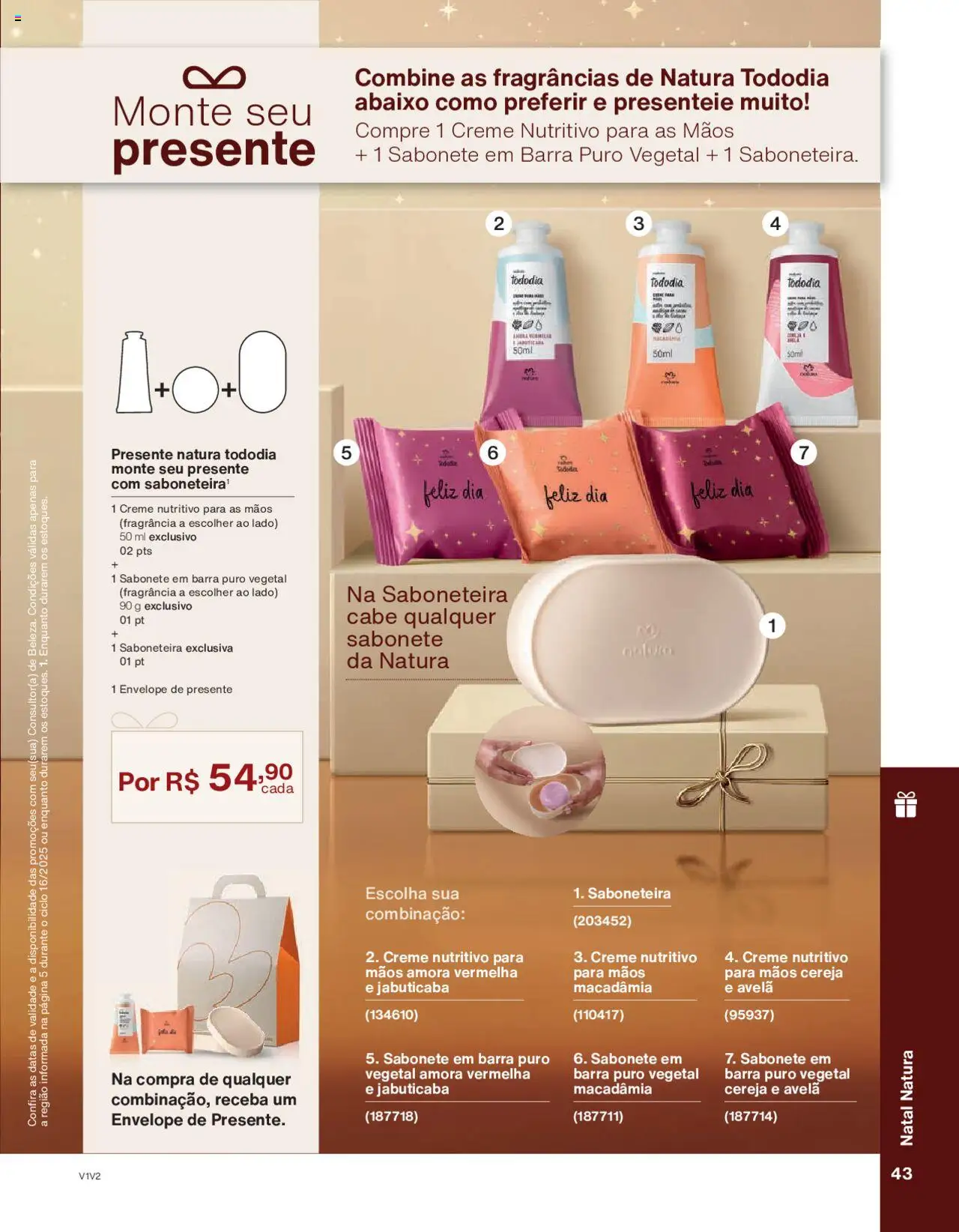 Natura Folheto - válido de 01.10.2025 | Página: 43 | Produtos: Macadâmia, Cereja, Envelope, Creme
