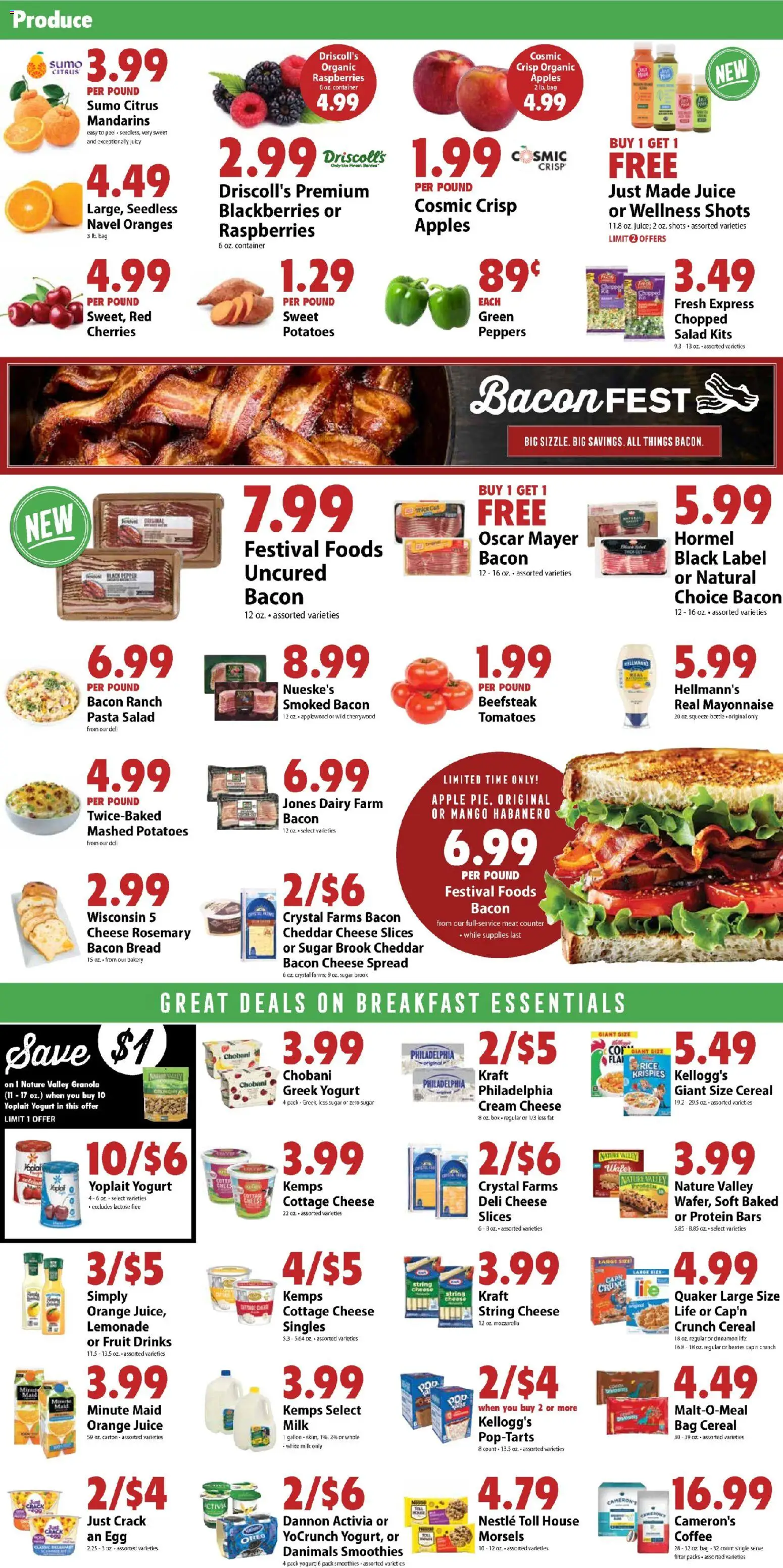 Festival Foods Weekly Ad - valid from 25.02.2026 | Page: 2 | Products: Apples, Tomatoes, Cottage cheese, Sugar