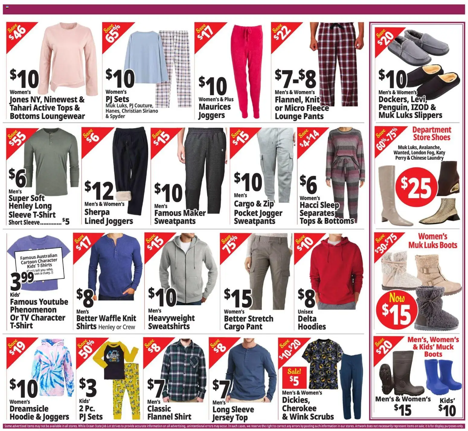 Ocean State Job Lot Weekly Ad - MA - valid from 01.01.2026 | Page: 5 | Products: Shirt, Pants, Boots, Slippers