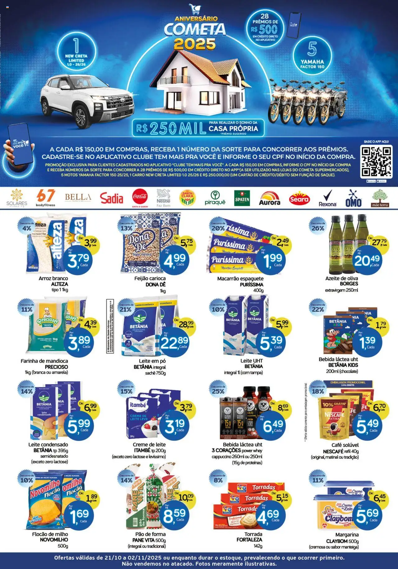 Cometa Supermercados Folheto - válido de 21.10.2025 | Página: 1 | Produtos: Manteiga, Azeite, Café solúvel, Margarina