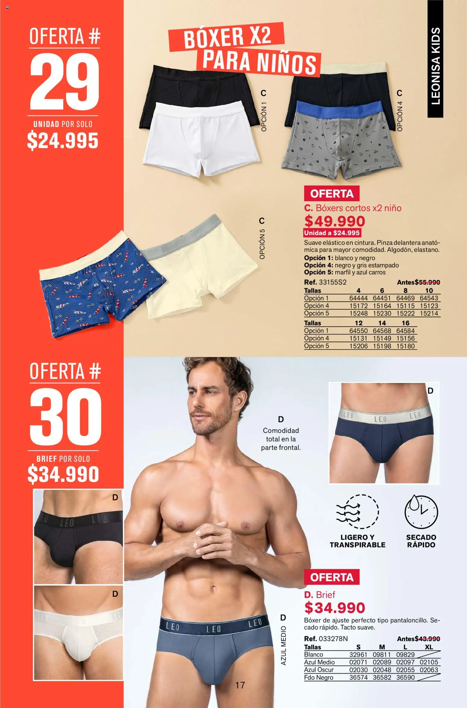 Leonisa revista - valida desde el 02.01.2026 | Página: 17 | Productos: Pinza, Boxers