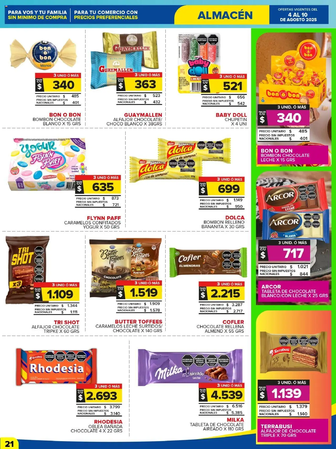 Carrefour Maxi catálogo │ válido desde el 04.08.2025 | Página: 21 | Productos: Tableta, Almendras, Banana, Chocolate