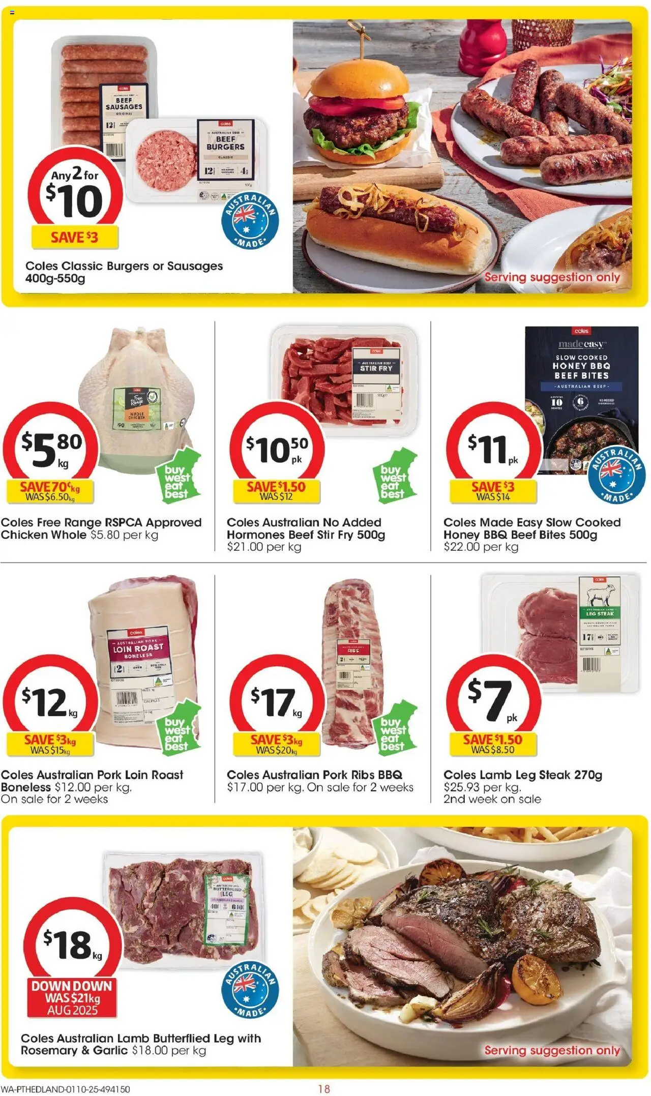 Coles catalogue - valid from 01.10.2025 | Page: 18 | Products: Lamb, Beef, Steak, Garlic