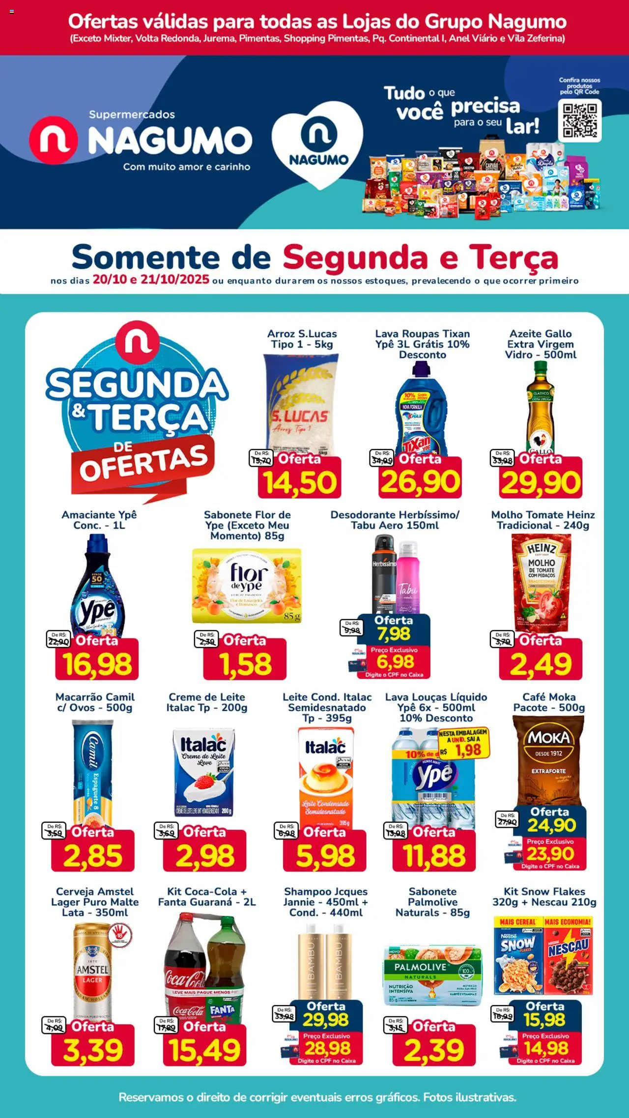 Nagumo Folheto - válido de 20.10.2025 | Página: 1 | Produtos: Nescau, Roupas, Sabonete, Amaciante
