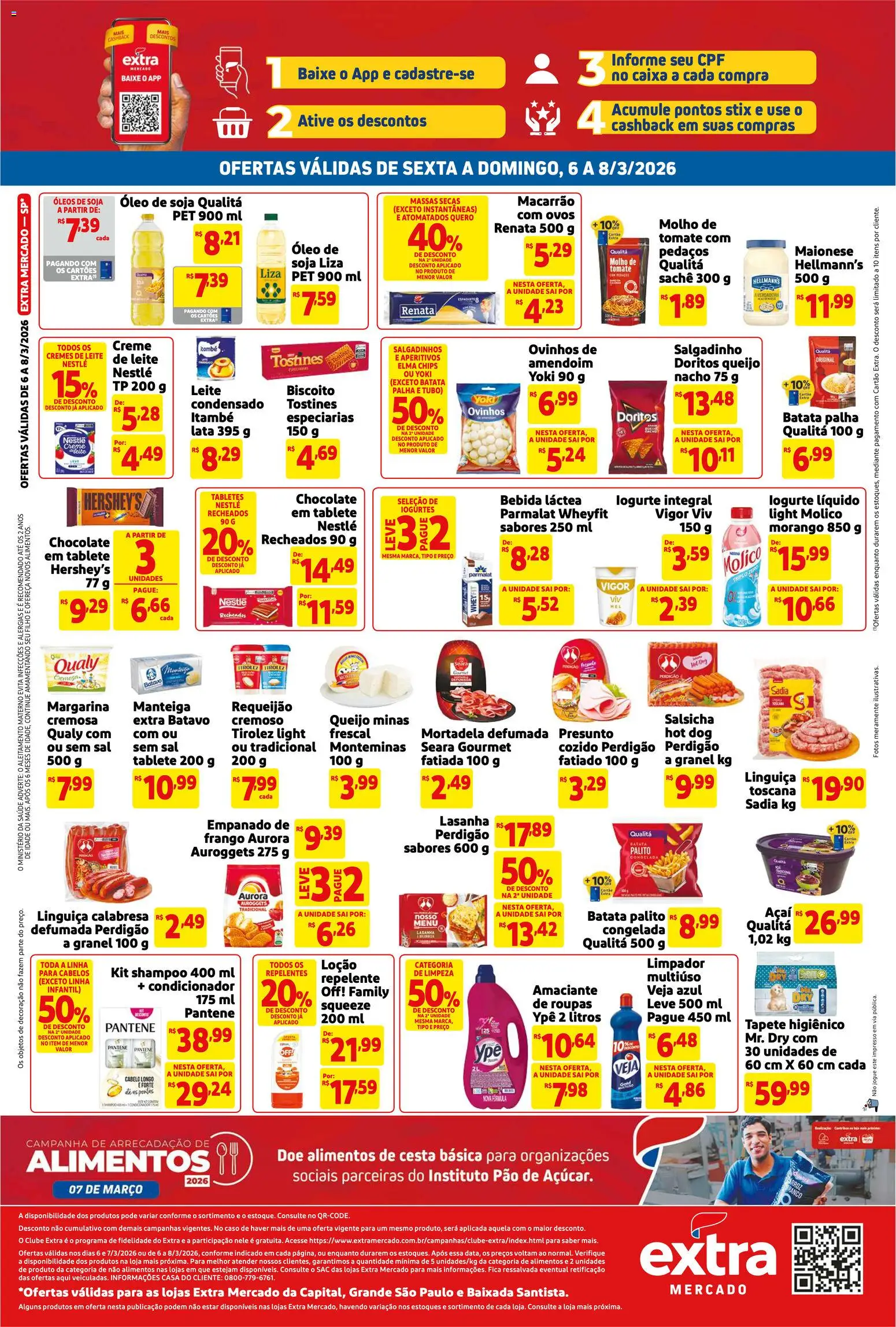 Extra Folheto - válido de 06.03.2026 | Página: 2 | Produtos: Elma Chips, Leite, Óleo, Maionese