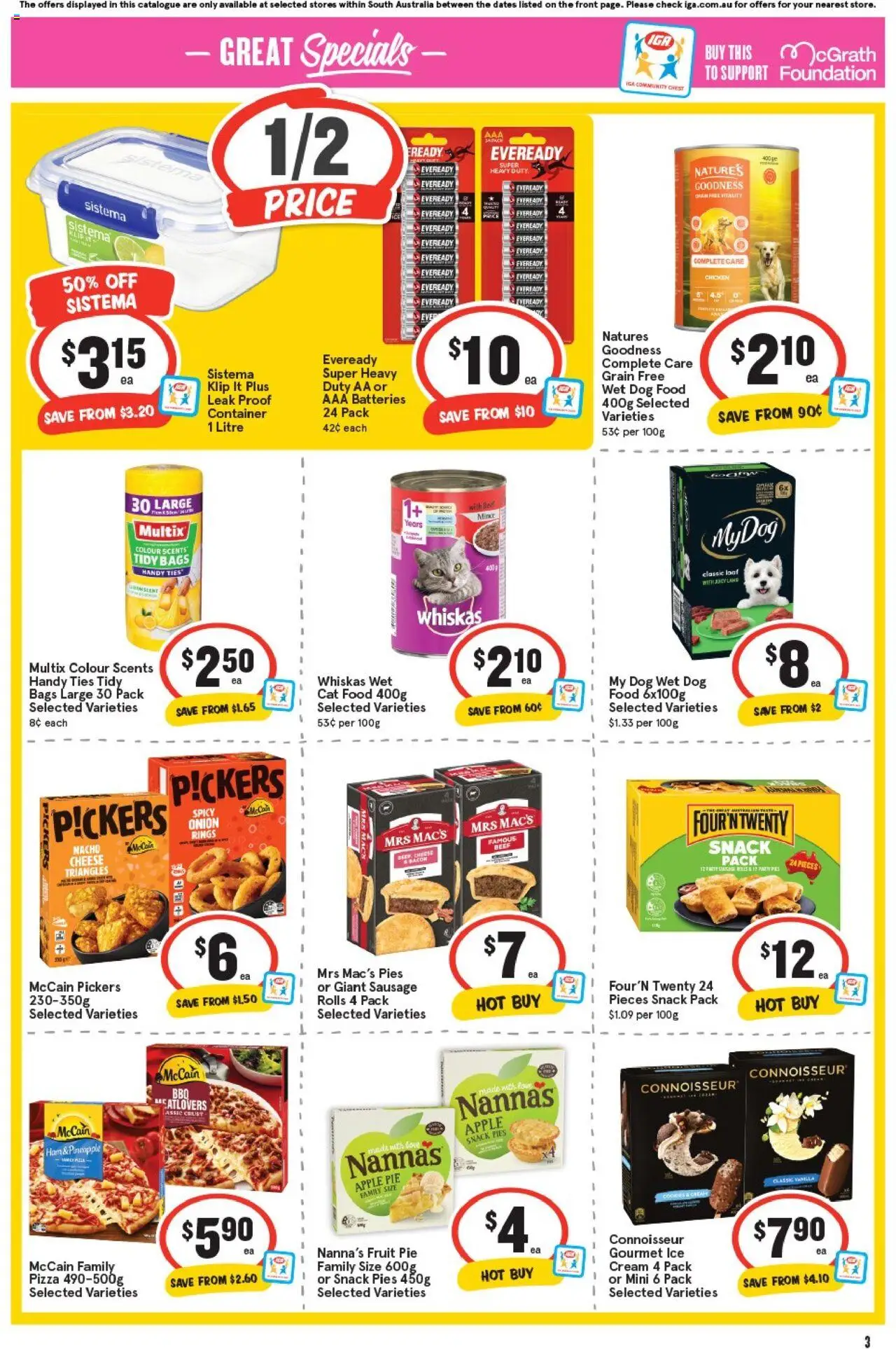 IGA catalogue - valid from 24.09.2025 | Page: 3 | Products: Cheese, Ham, Beef, Foundation