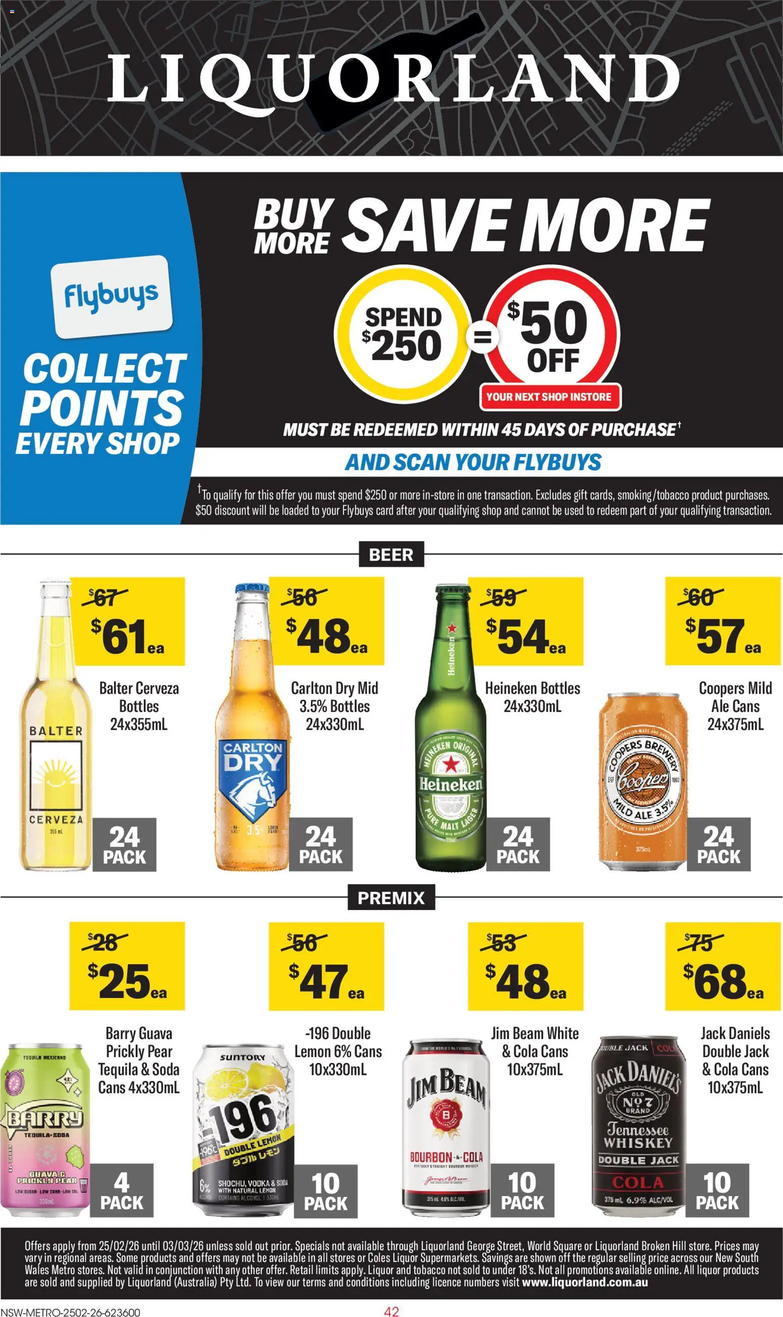 Coles catalogue - valid from 25.02.2026 | Page: 42 | Products: Beer, Whiskey, Lemon, Pear