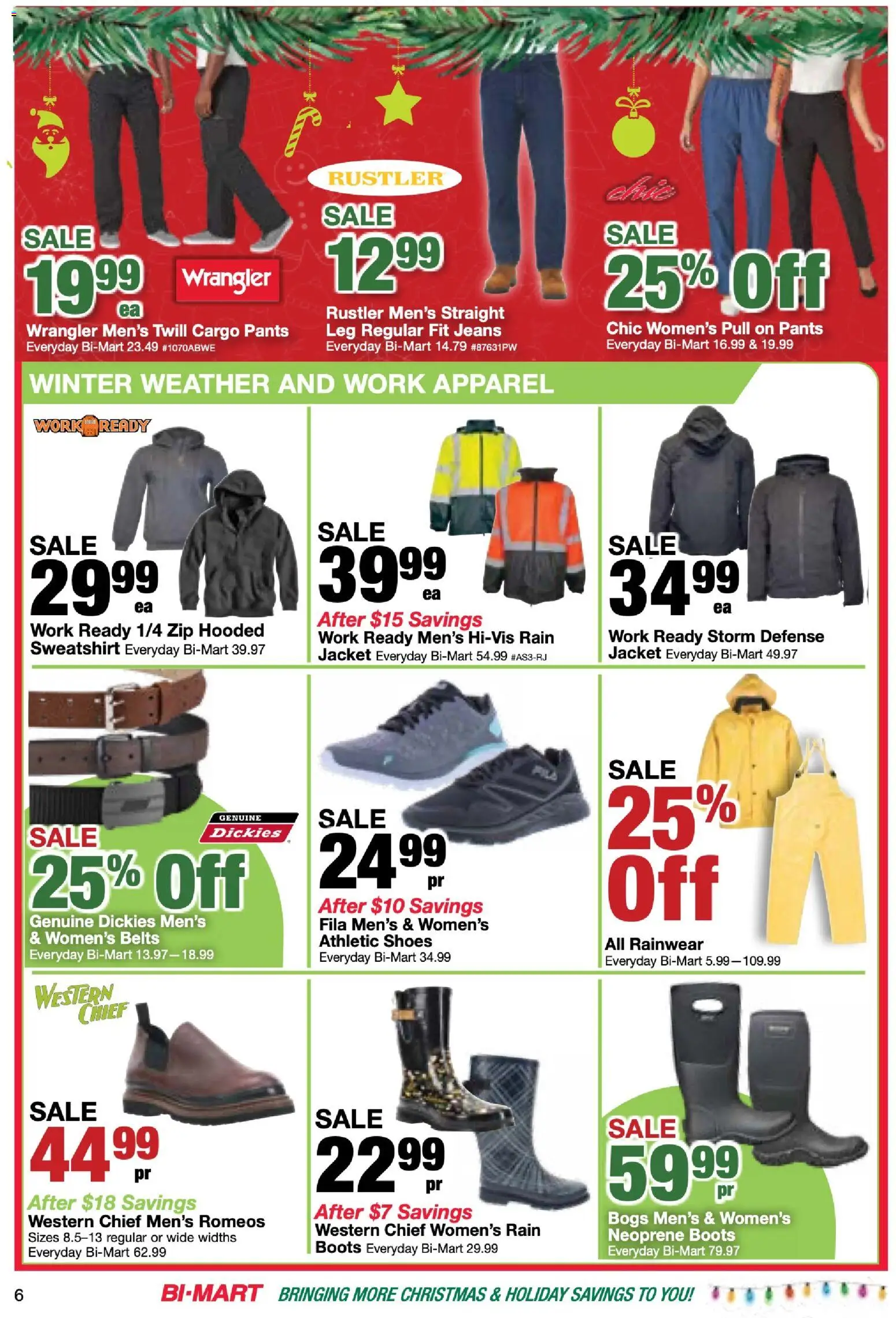 Bi-Mart Membership Savings Book - valid from 16.12.2025 | Page: 6 | Products: Jacket, Pants, Boots, Jeans