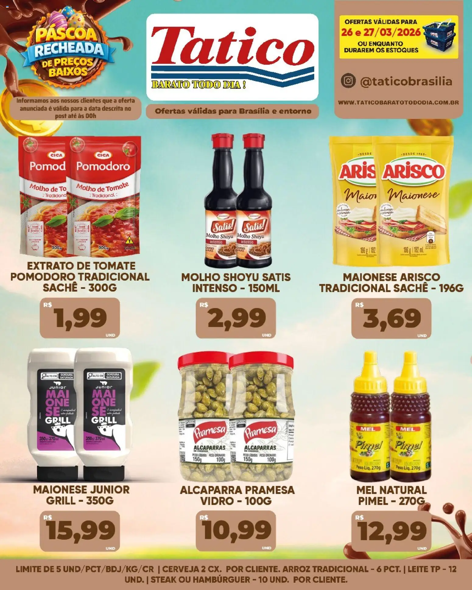 Tatico Folheto - válido de 26.03.2026 | Página: 13 | Produtos: Grill, Molho de tomate, Molho shoyu, Leite