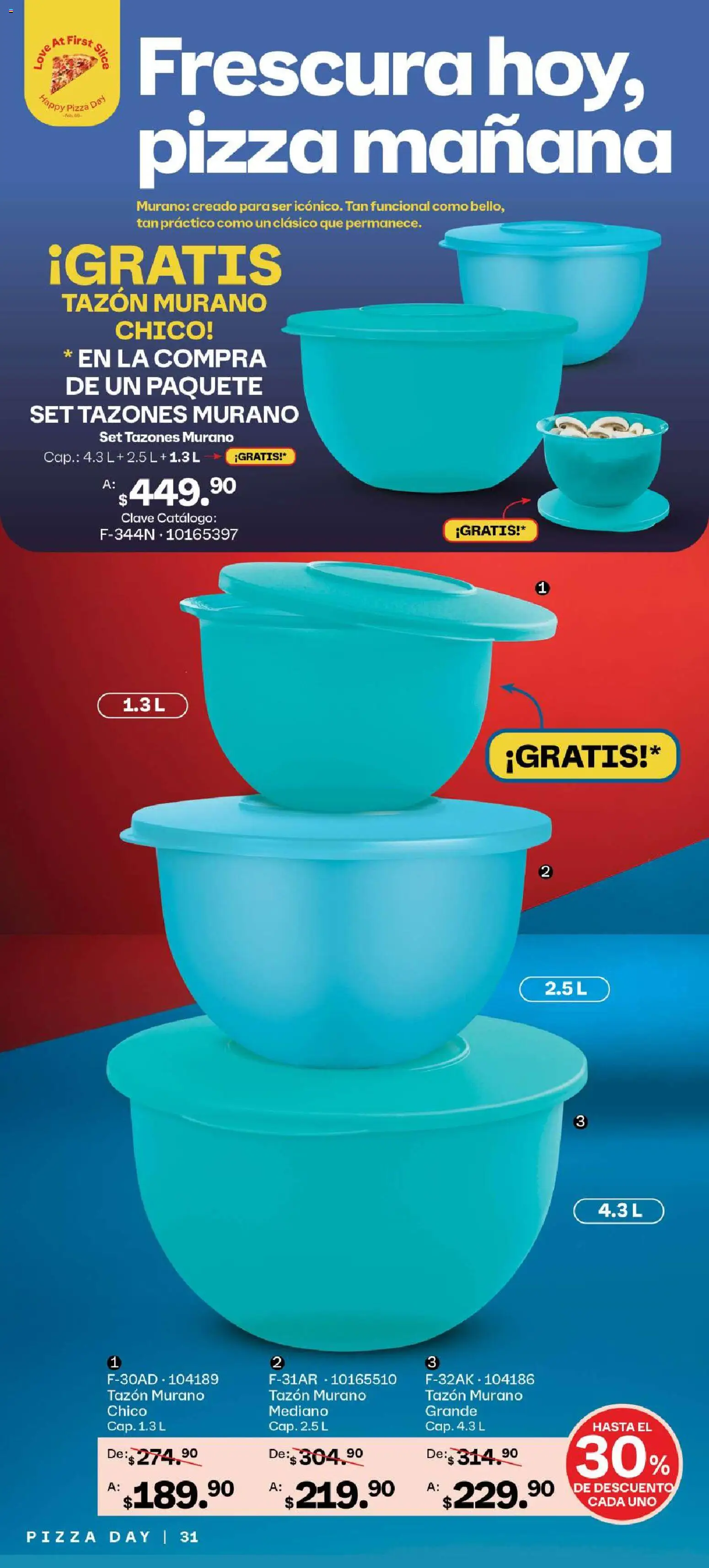 Nuevas ofertas de Tupperware válidas en toda la República Mexicana desde el 26.01.2026. ¡Encuentra las mejores ofertas en Tupperware catálogo! | Página: 31 | Productos: Pizza