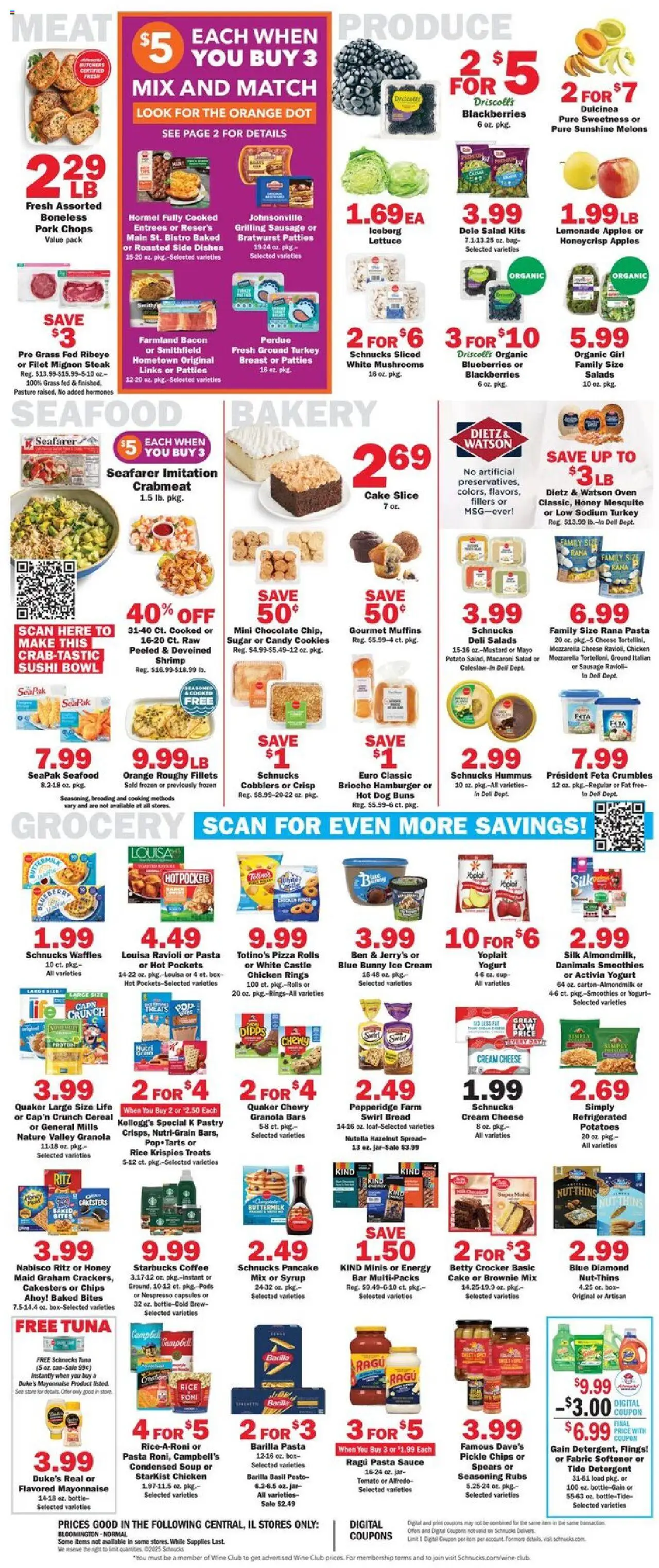 Schnucks Weekly Print Ad - IL - valid from 13.08.2025 | Page: 4 | Products: Lettuce, Chocolate, Wine, Chips