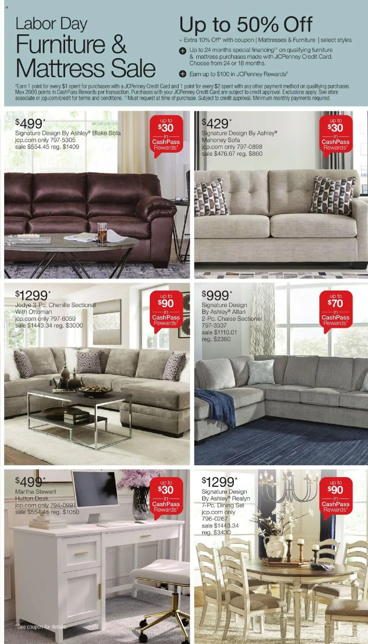 JCPenney Labor Day Home Sale - valid from 18.08.2025 | Page: 38 | Products: Sofa, Ottoman, Sectional, Desk