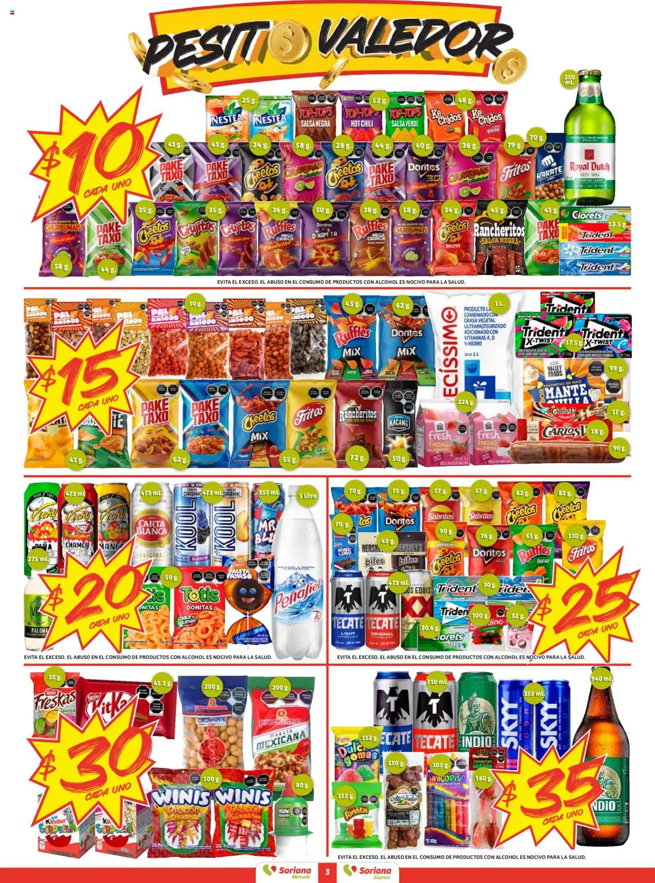 Nuevas ofertas de Soriana válidas en toda la República Mexicana desde el 16.10.2025. ¡Encuentra las mejores ofertas en Soriana - Pesito Valedor Mercado: Nay, Sin, Son! | Página: 3 | Productos: Maíz, Cacahuate, Limón, Vitaminas