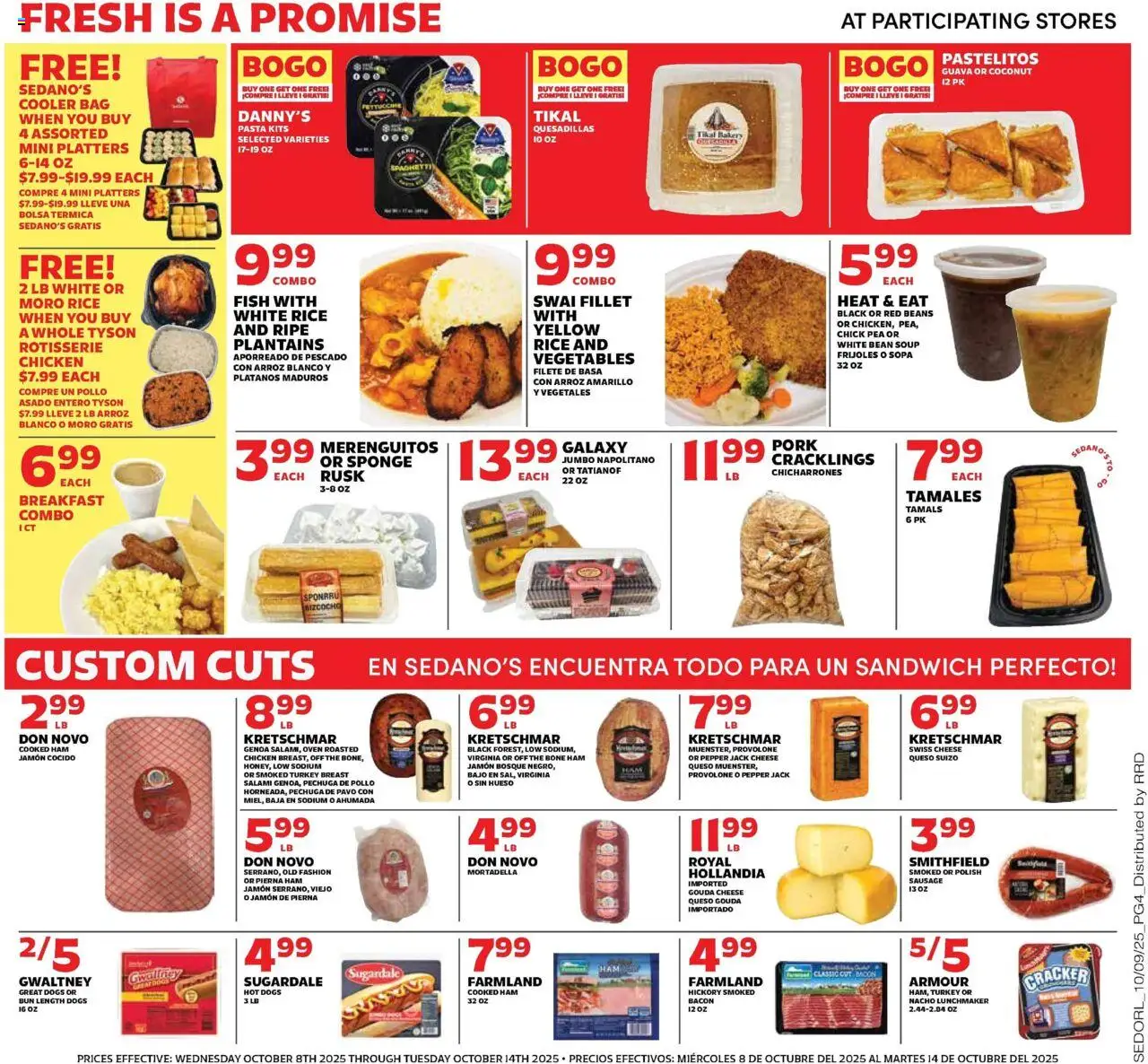 Sedano's Weekly Ad - valid from 08.10.2025 | Page: 4 | Products: Pasta, Sponge, Hot Dogs, Oven