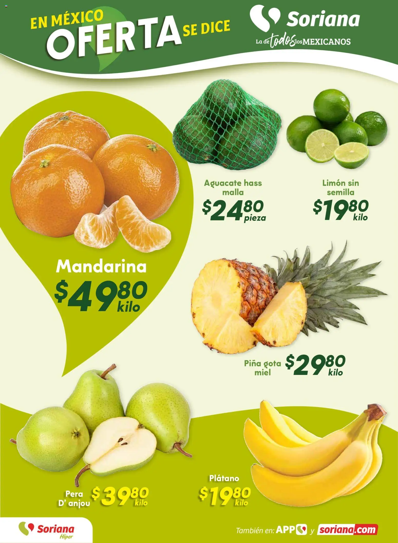 Nuevas ofertas de Soriana válidas en toda la República Mexicana desde el 07.11.2025. ¡Encuentra las mejores ofertas en Soriana - Fin de Semana Híper: Saltillo y Torreón! | Página: 2 | Productos: Plátano, Aguacate, Piña, Malla