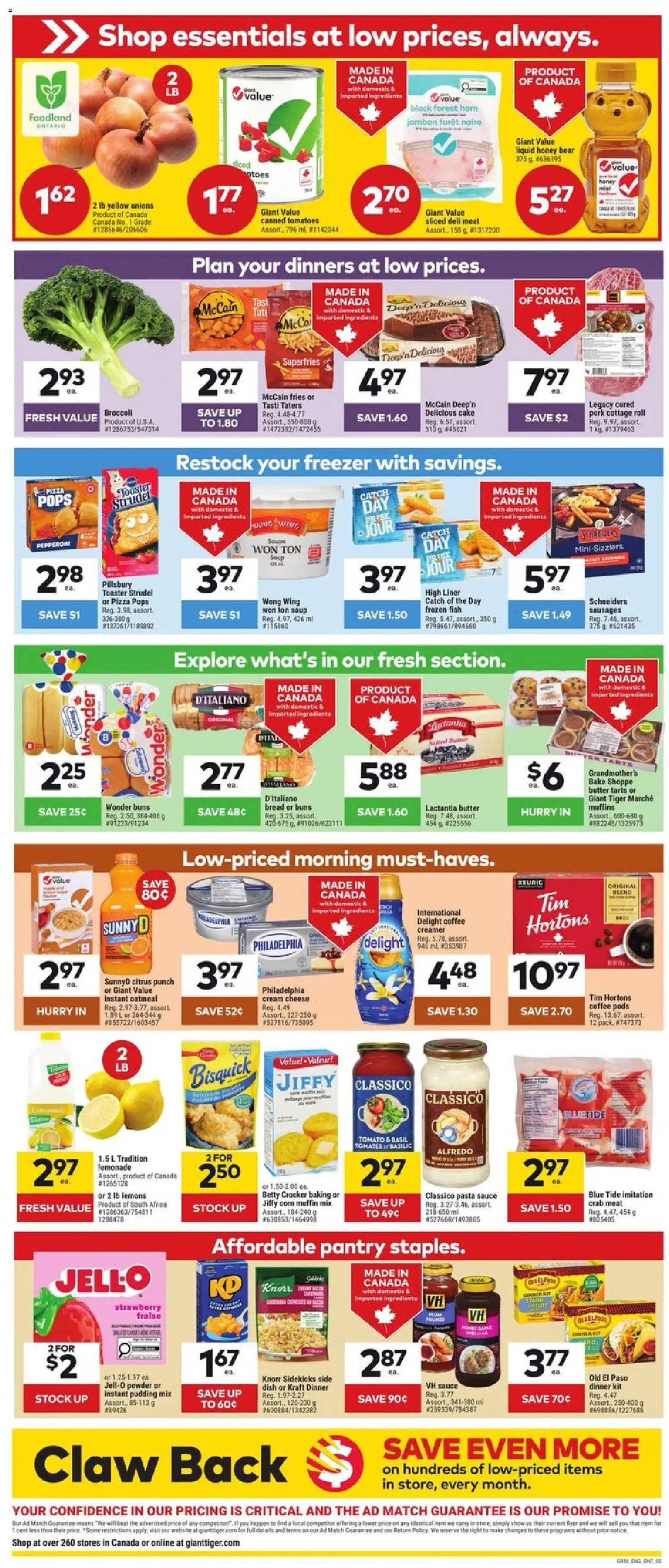 Giant Tiger flyer valid from 22.04.2026 | Page: 2 | Products: Cream, Butter, Bread, Pizza