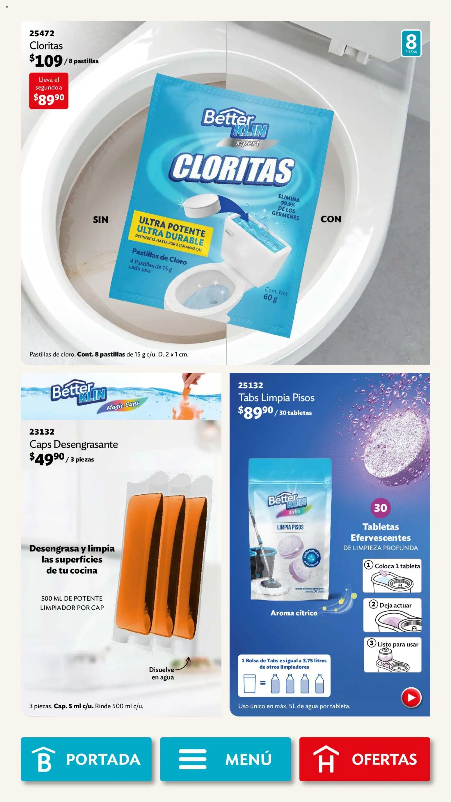 Nuevas ofertas de Betterware válidas en toda la República Mexicana desde el 02.03.2026. ¡Encuentra las mejores ofertas en Betterware campaña 3 2026! | Página: 95 | Productos: Agua, Limpiador, Desengrasante, Cloro