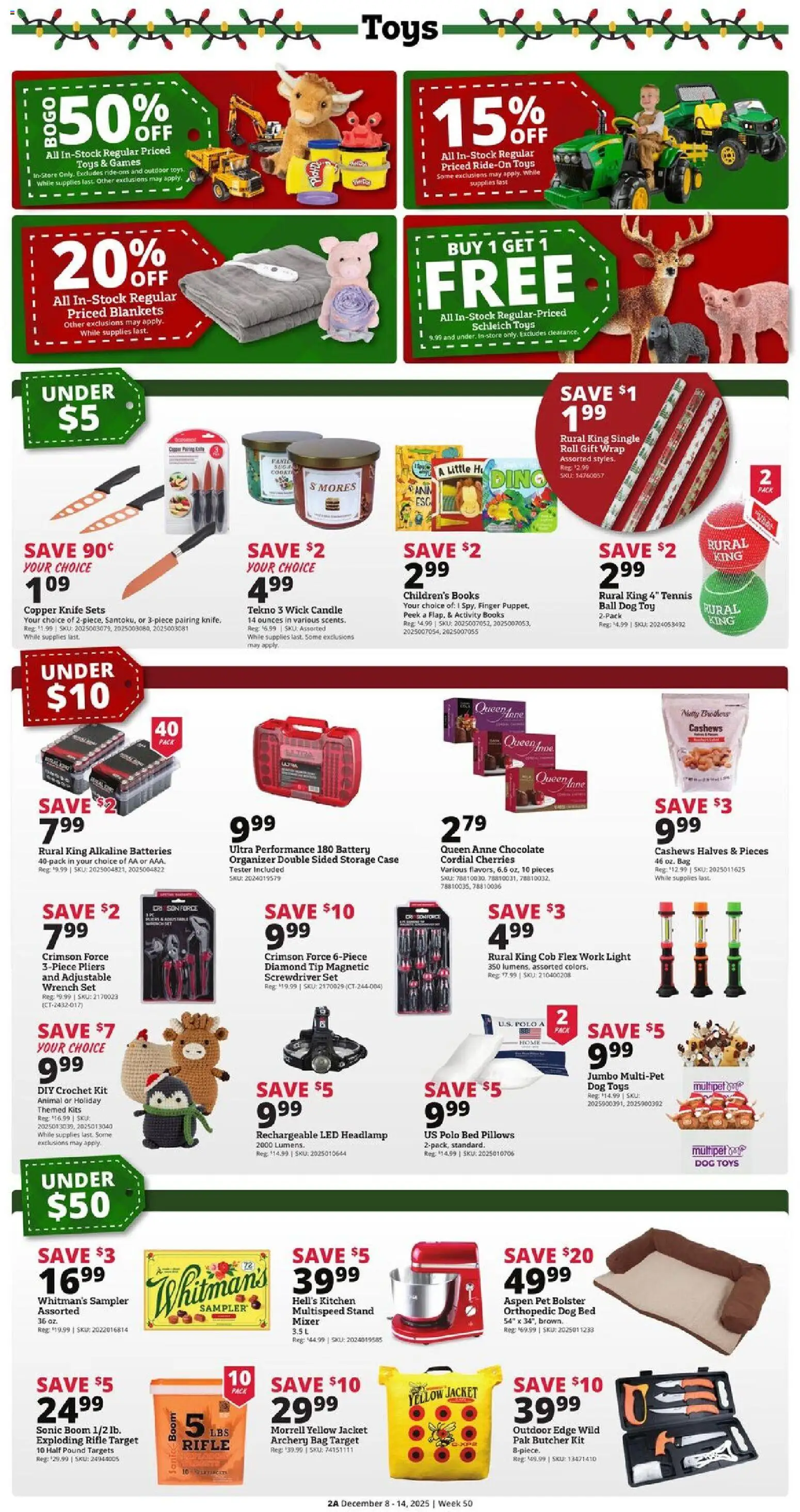 Rural King Weekly Ad - valid from 08.12.2025 | Page: 2 | Products: Screwdriver, Crochet, Archery, Mixer