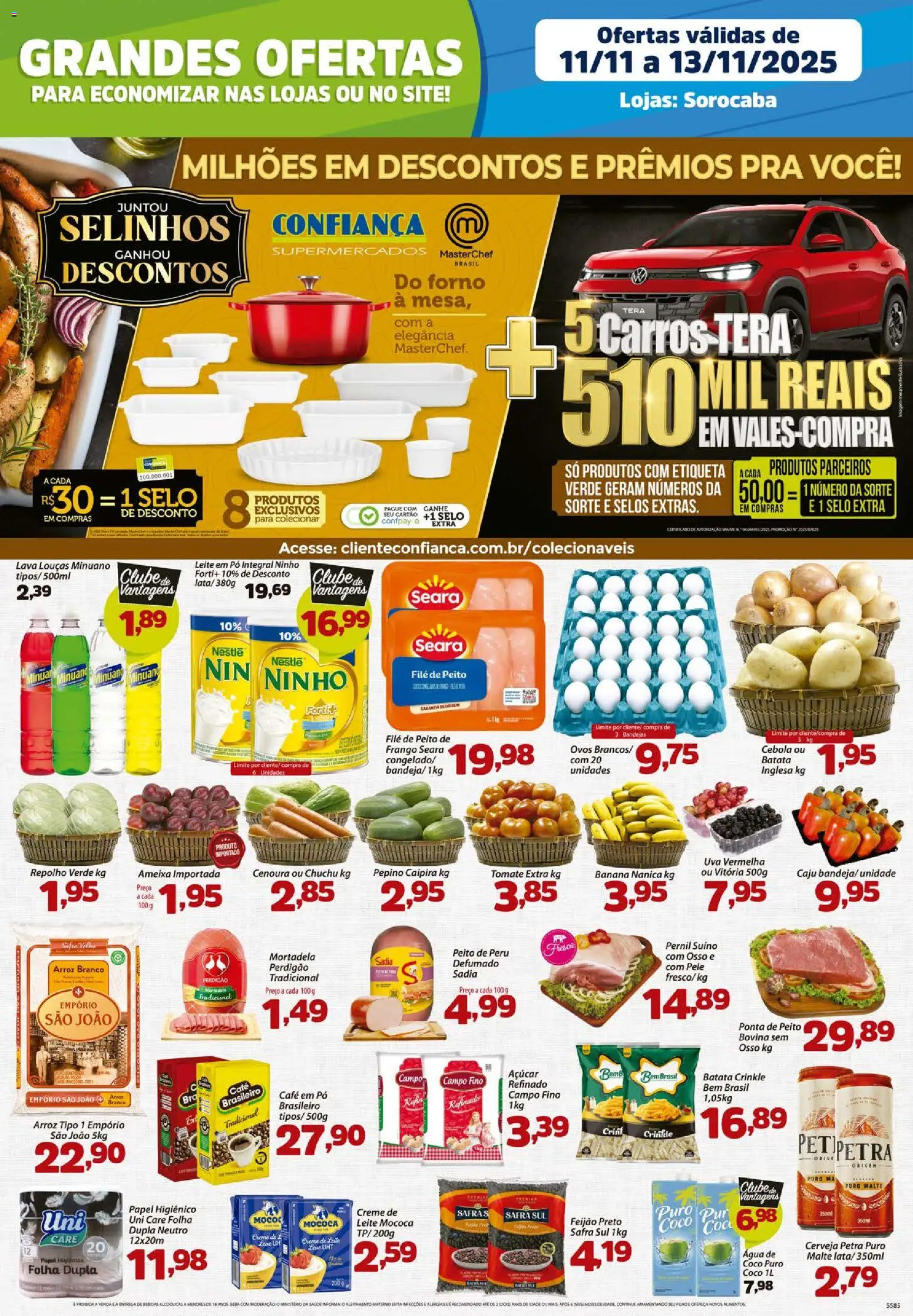 Confiança Folheto - válido de 11.11.2025 | Página: 1 | Produtos: Leite, Cerveja, Batata, Ameixa